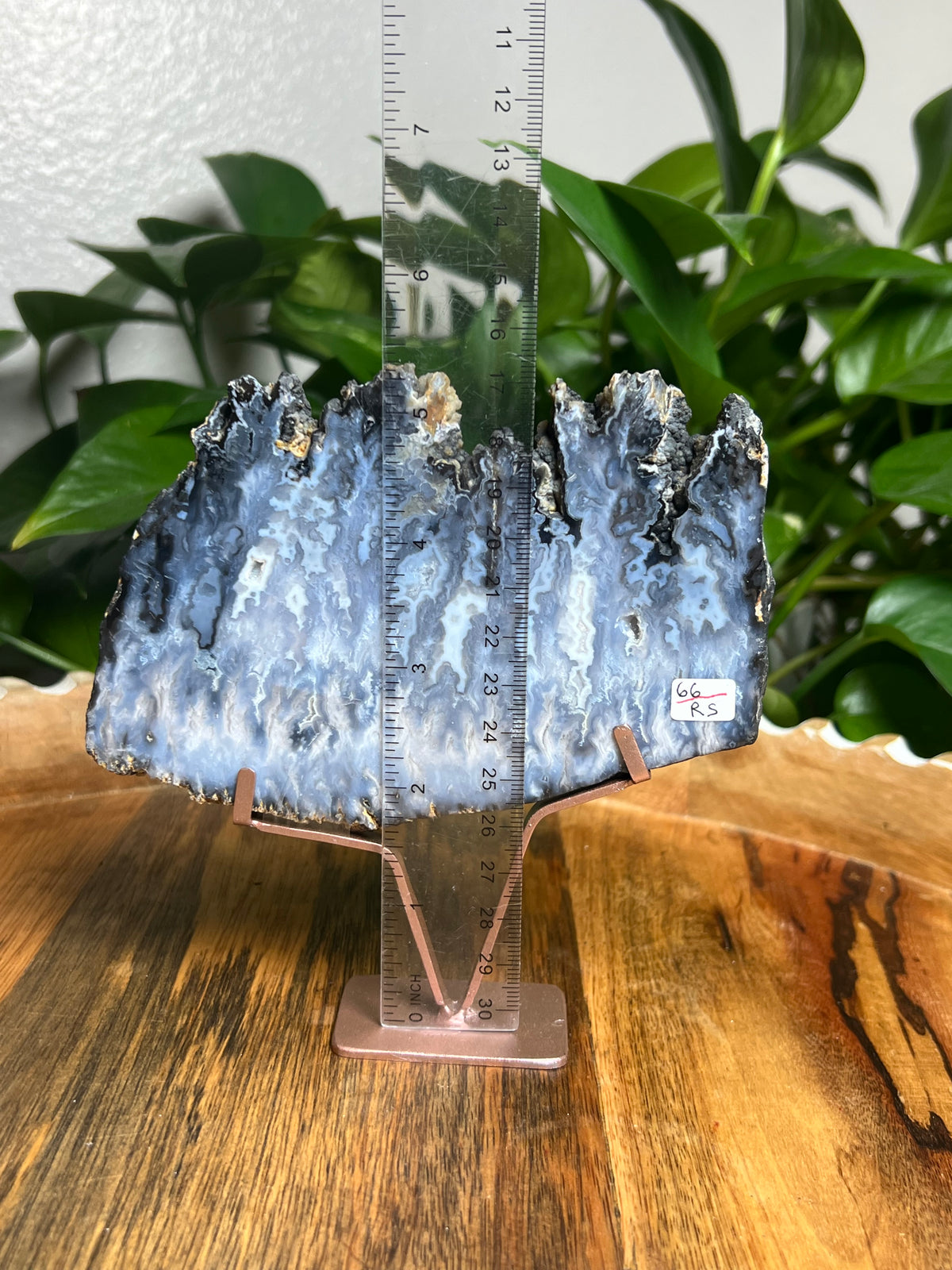 Blue Plume Agate Slab: RS