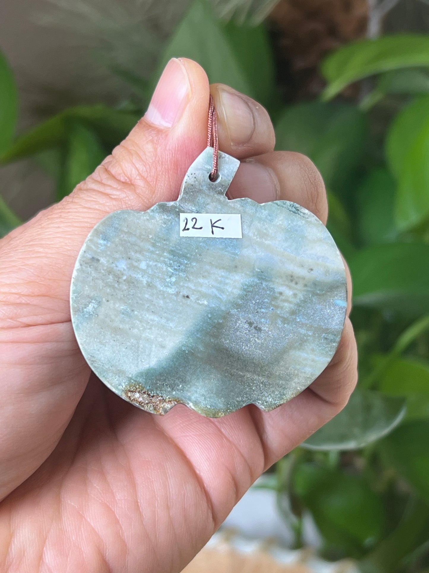 Blue Green Jasper Pumpin Ornament