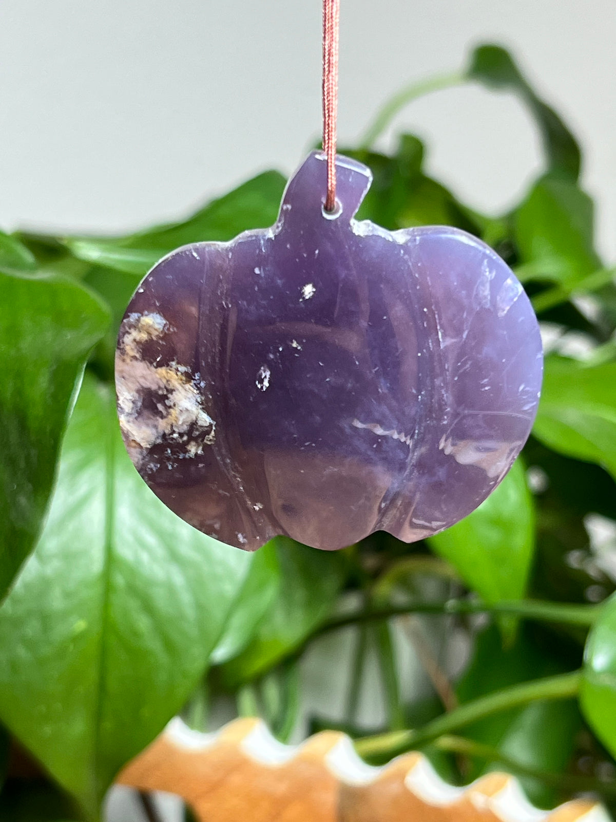 Purple Chalcedony Pumpkin Ornaments