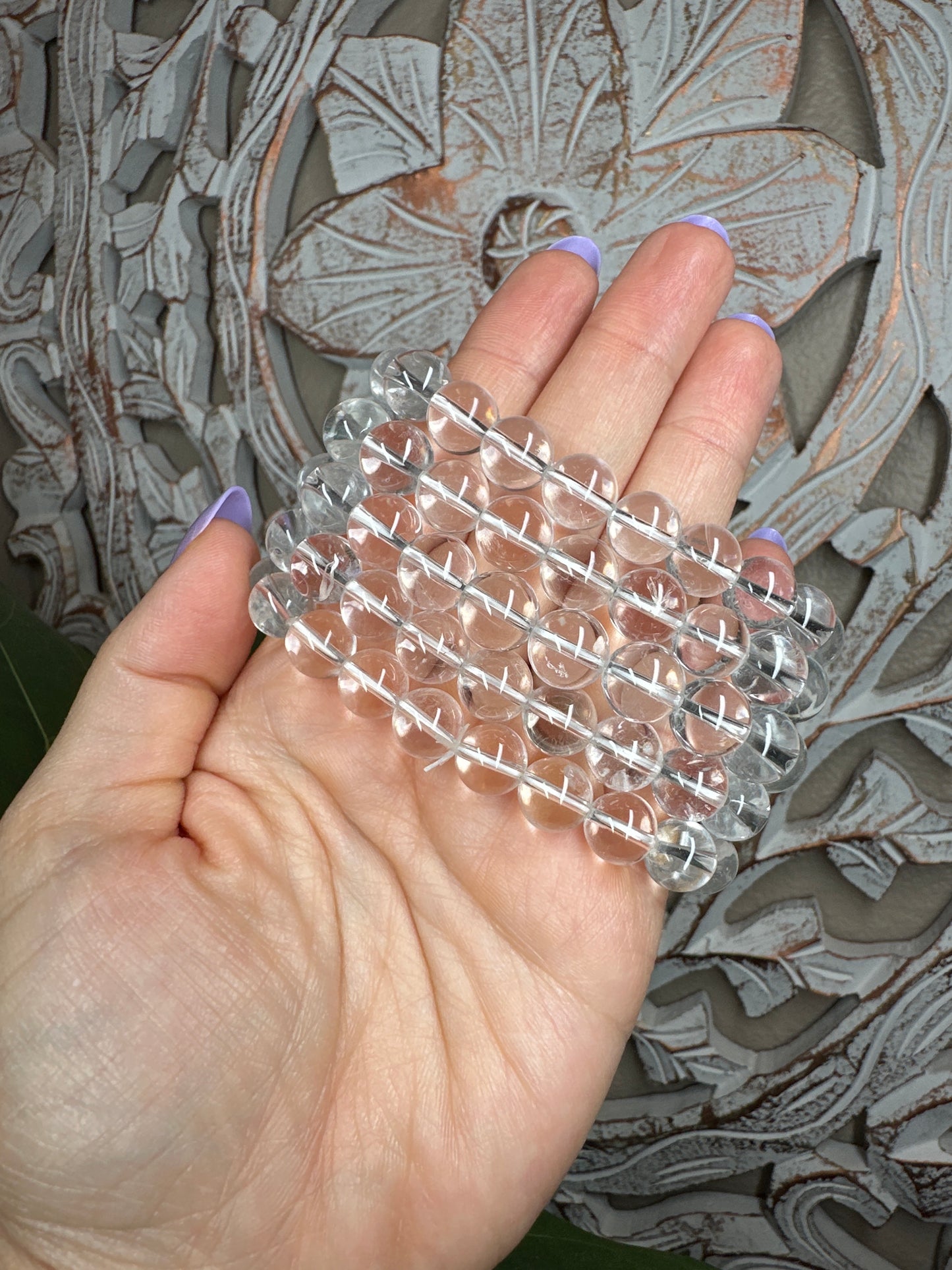 Clear Quartz Beaded Bracelet (10mm)