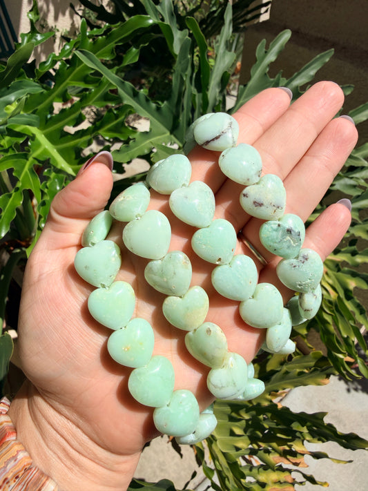 Chrysoprase Heart Beaded Bracelet