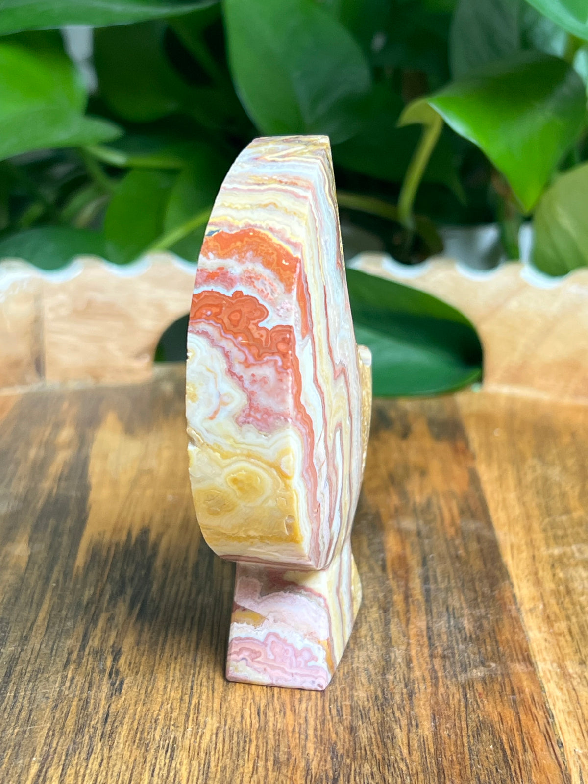 Crazy Lace Agate Self Standing Moon: N