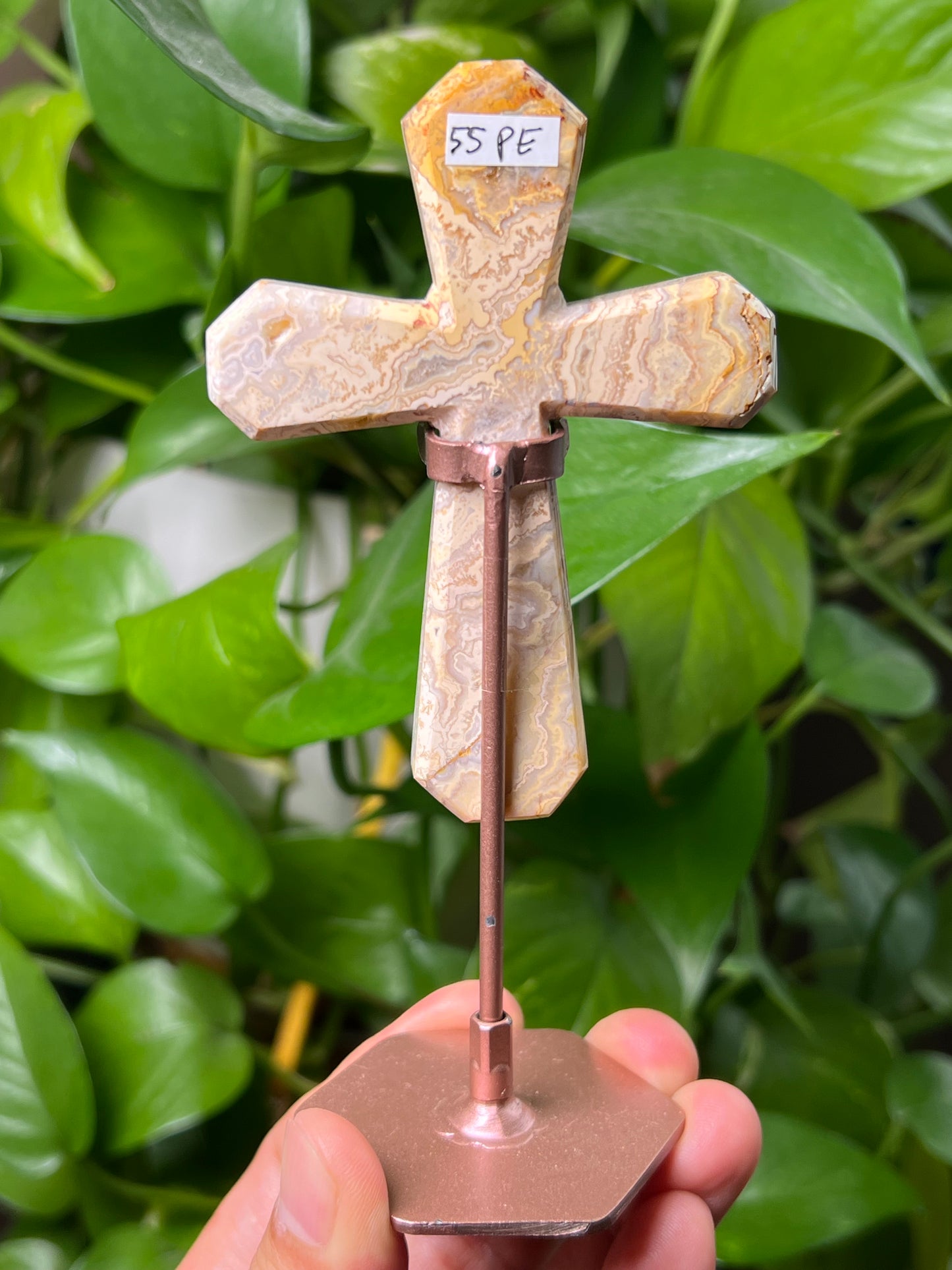 Crazy Lace Agate Cross