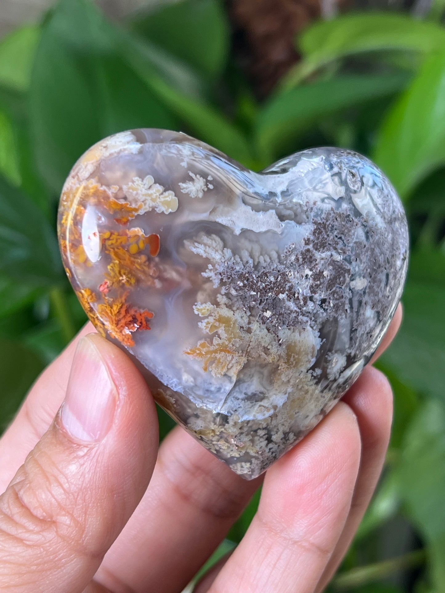 Scenic Moss Agate Heart