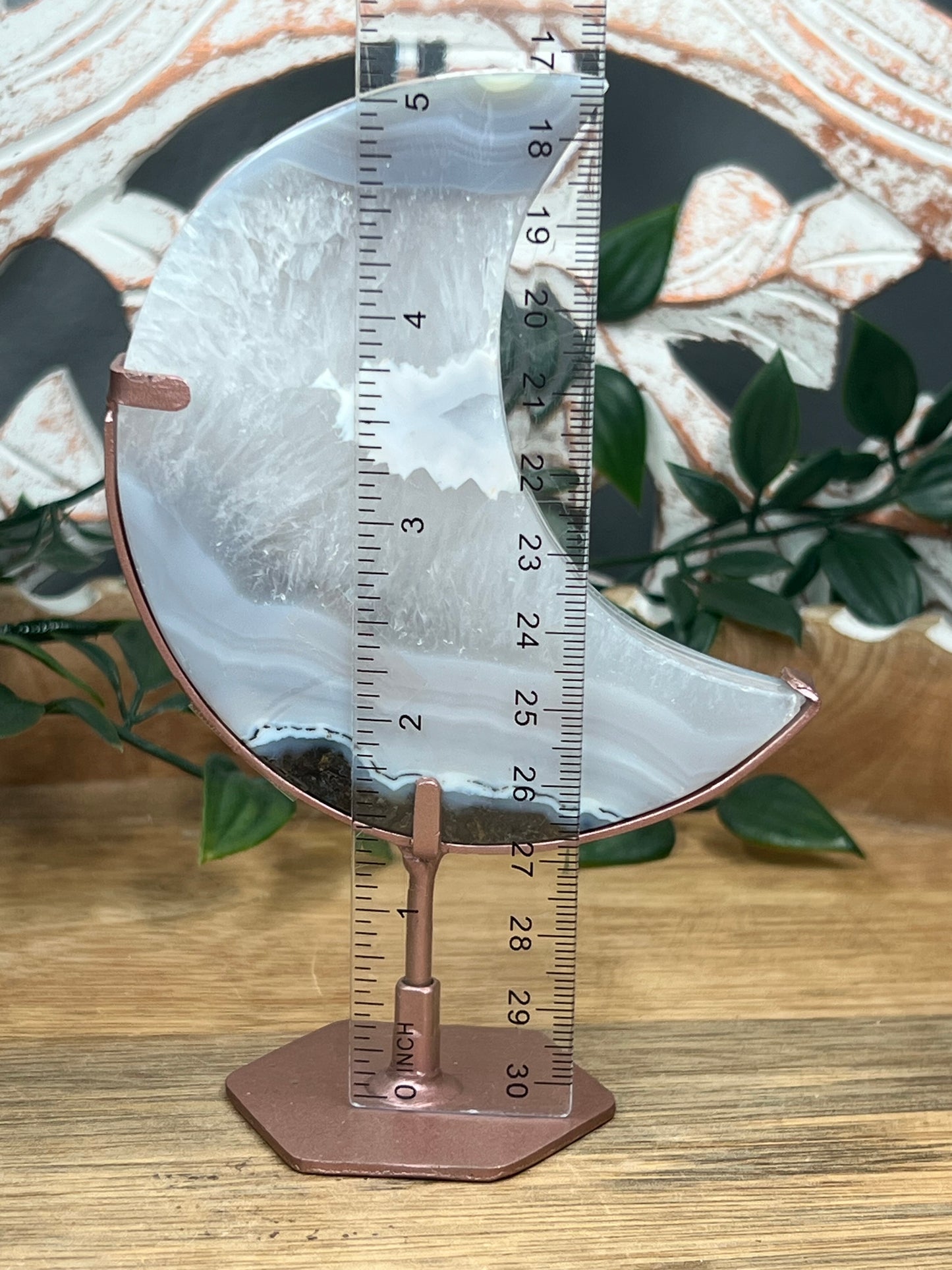 Blue Grey Lace Agate Moon