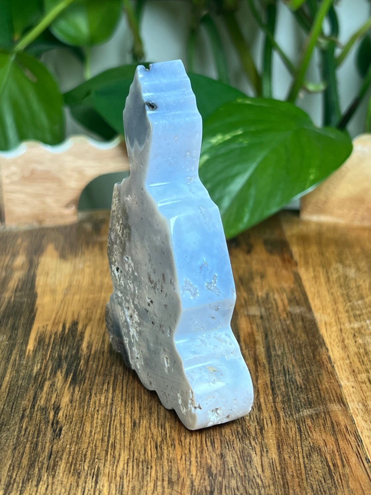 Blue Plume Agate Buddha: BD
