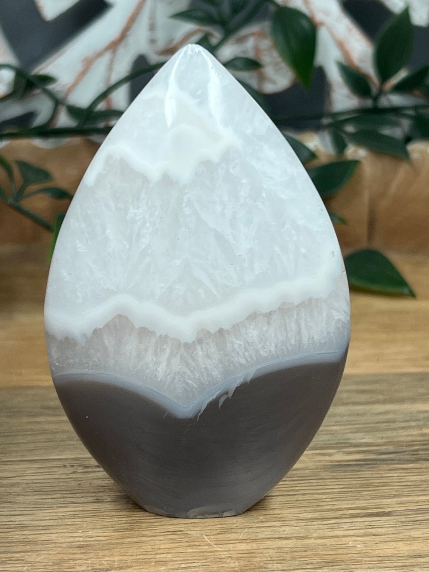 Blue Grey Lace Agate Flame