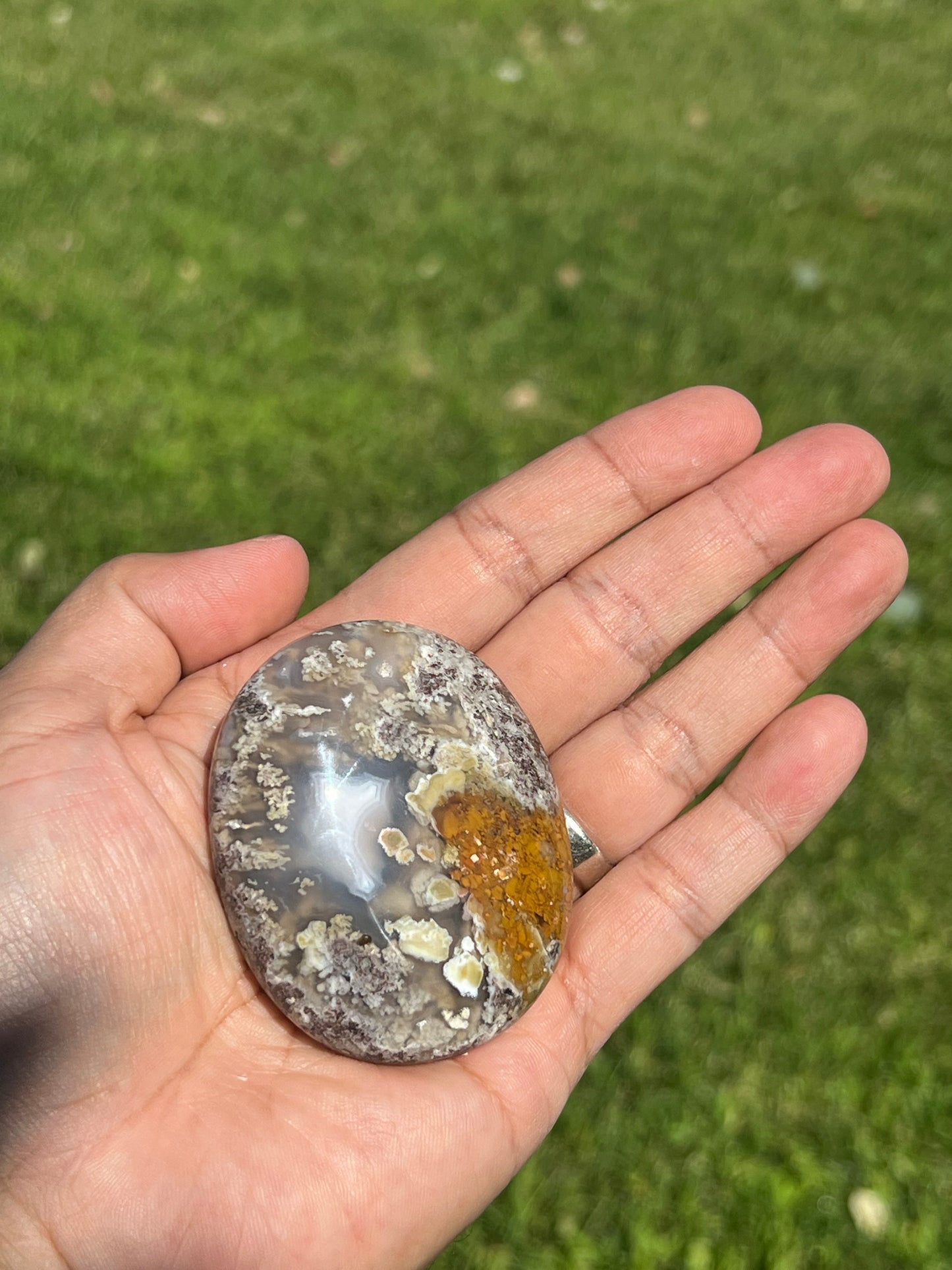 Scenic Moss Agate Palmstone C