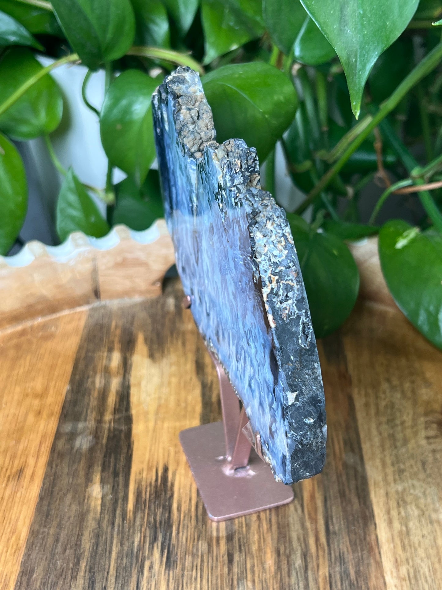 Blue Plume Agate Slab
