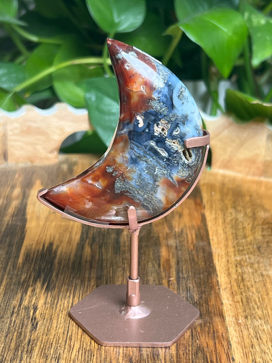 Marcasite Mini Puffy Moon: Si