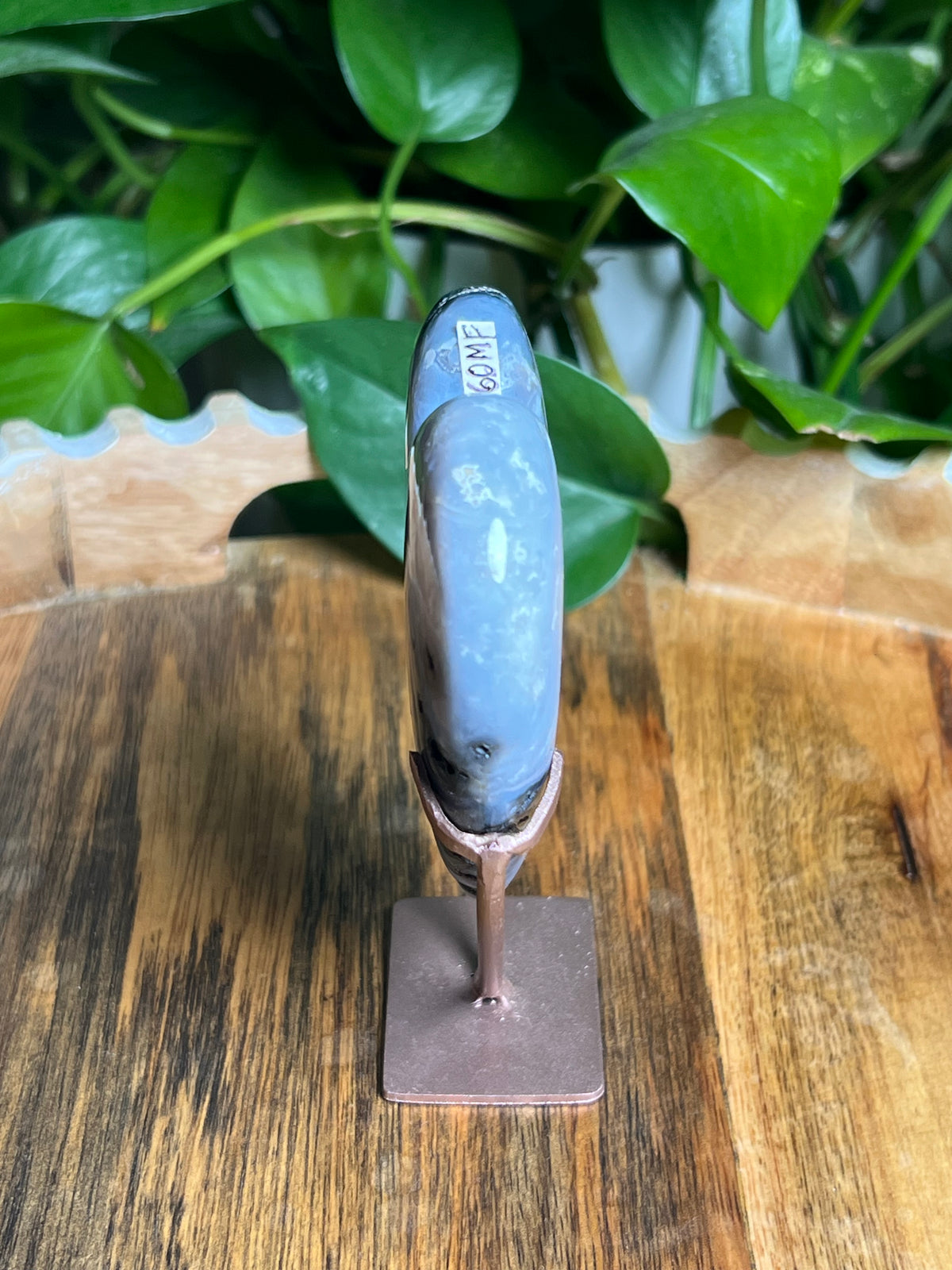Blue Plume Agate Heart: MF