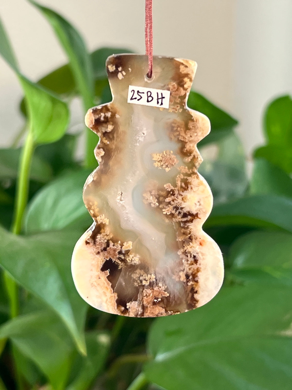Scenic Moss Agate Snowman Ornaments