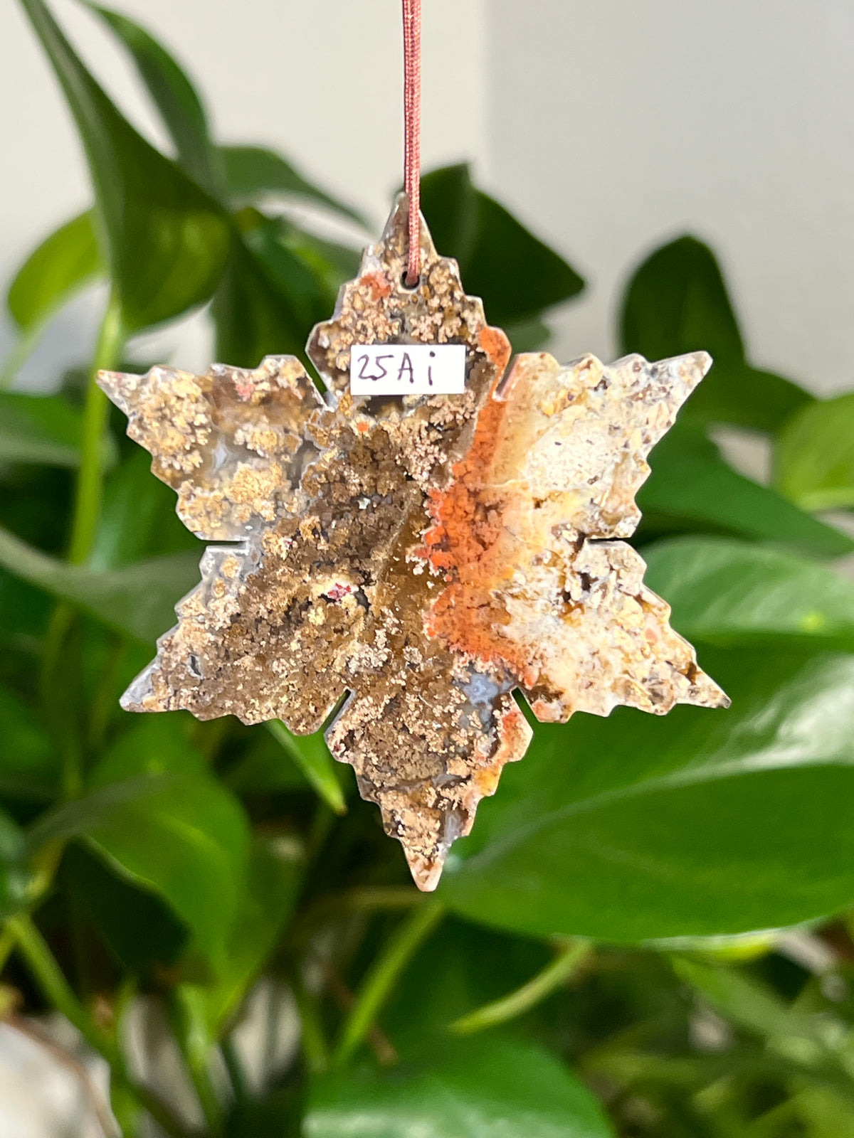 Scenic Moss Agate Snowflake Ornaments