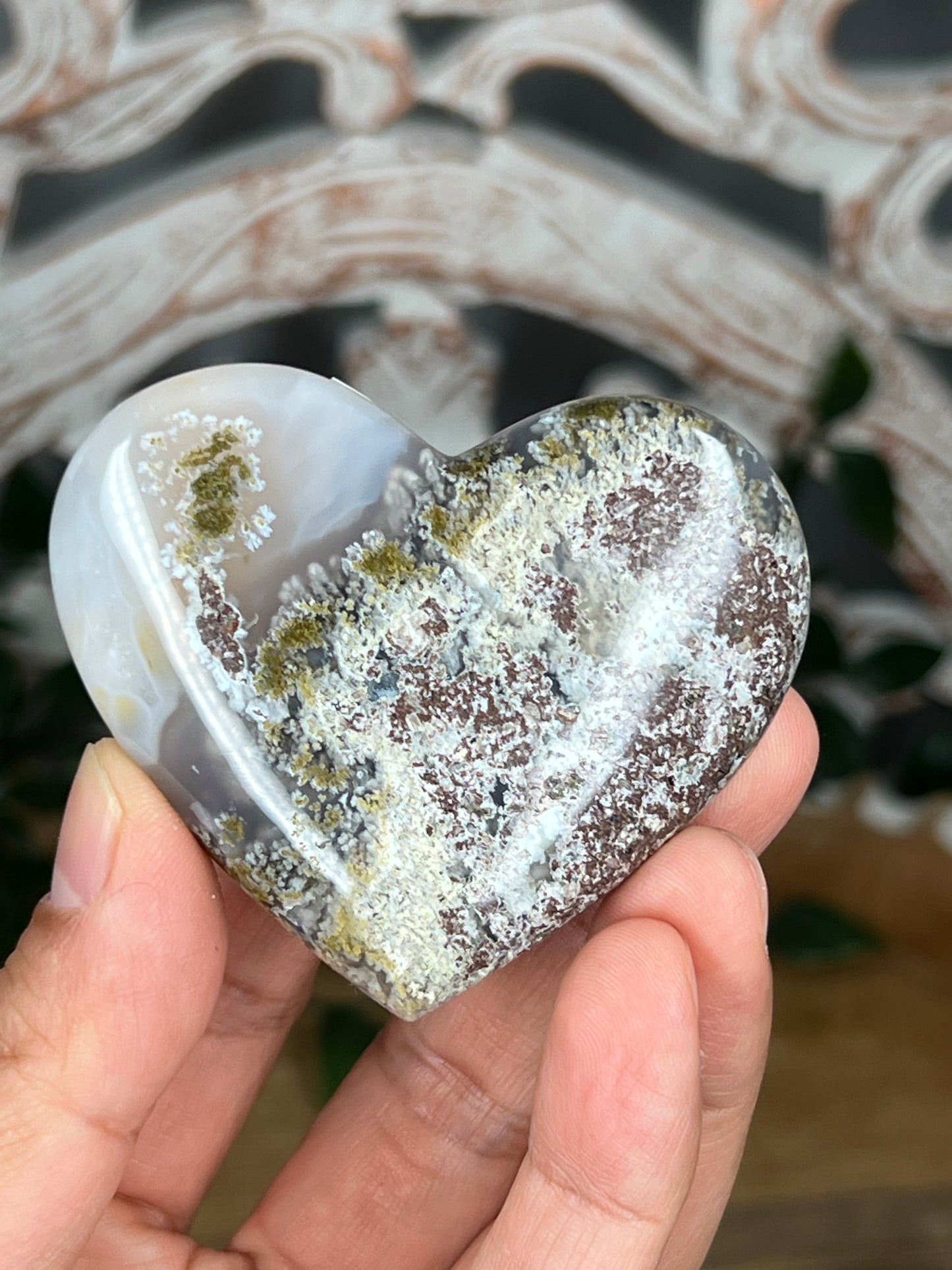 Scenic Moss Agate Heart