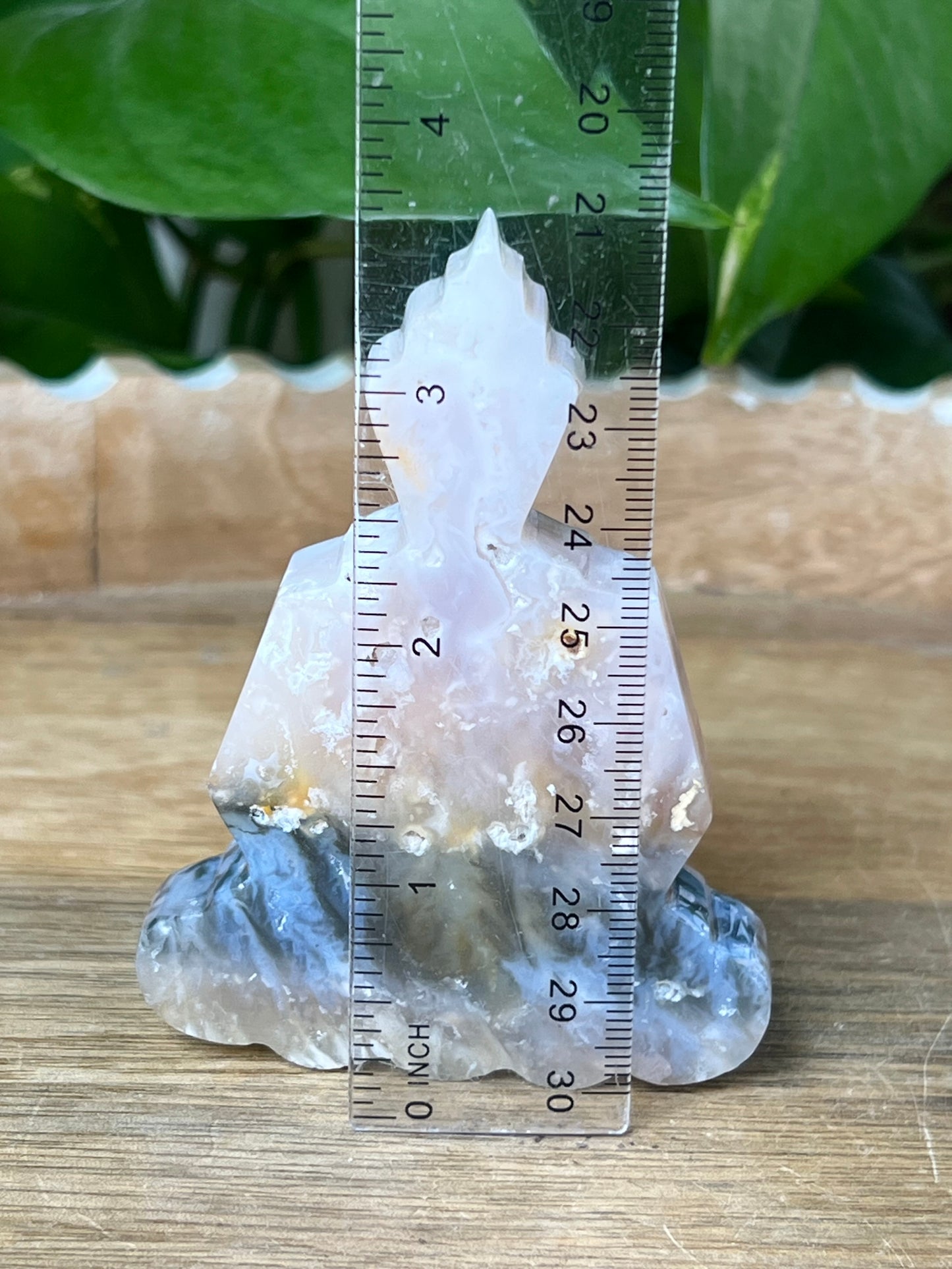 Rainbow Plume Agate Buddha