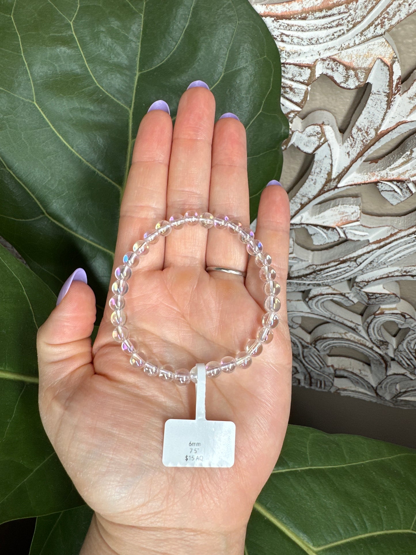 Angel Aura Quartz Beaded Bracelet (6mm)