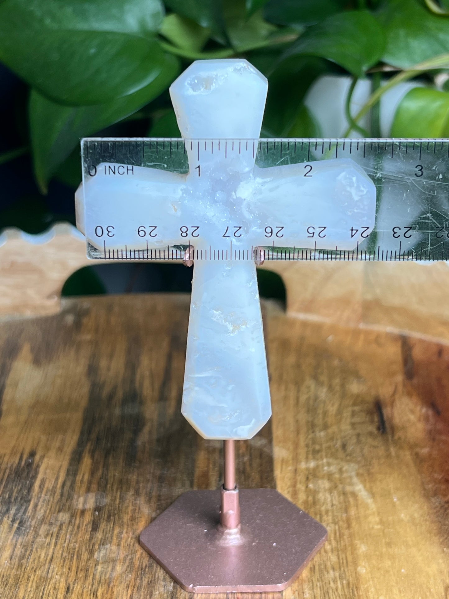 White Plume Agate Cross