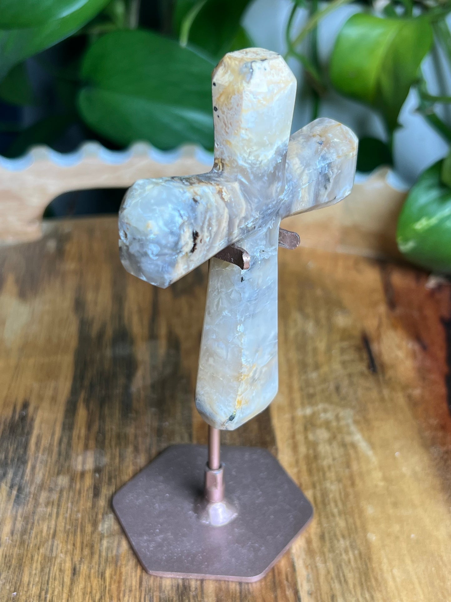 Dendritic Tiger Agate Cross