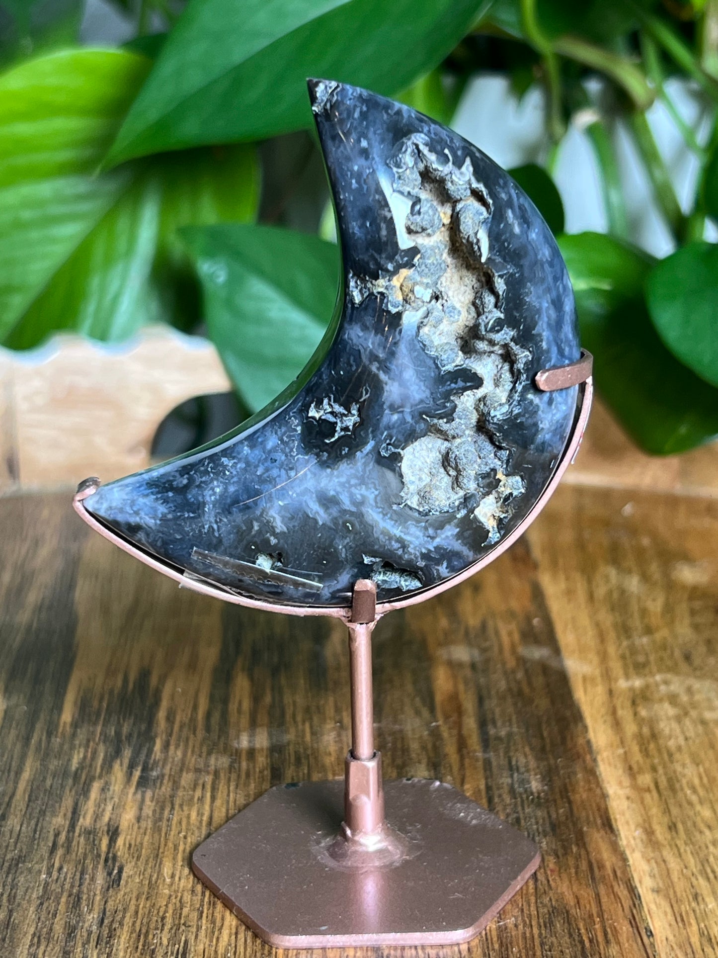 Blue Plume Agate Moon VB