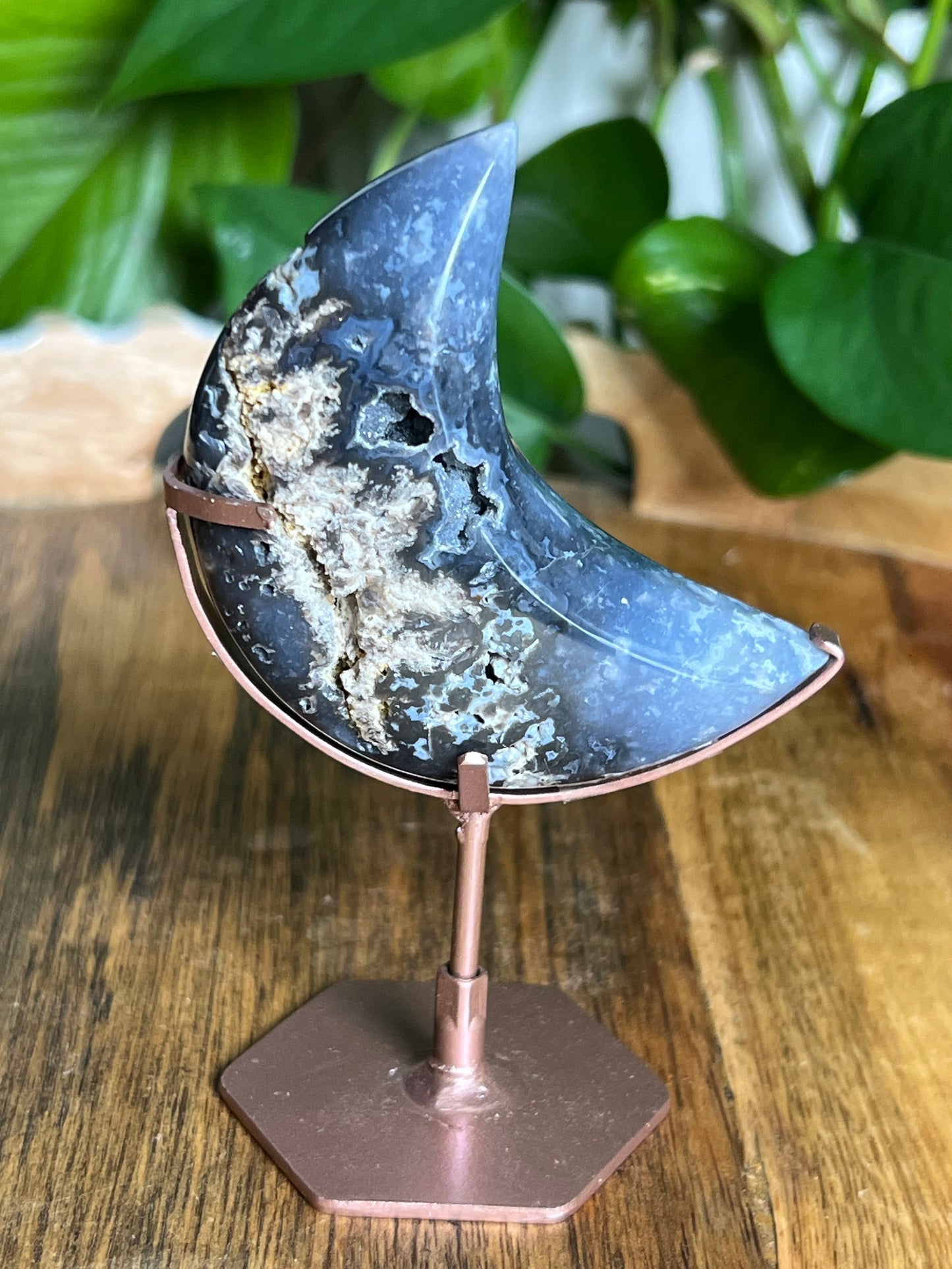Blue Plume Agate Moon VE