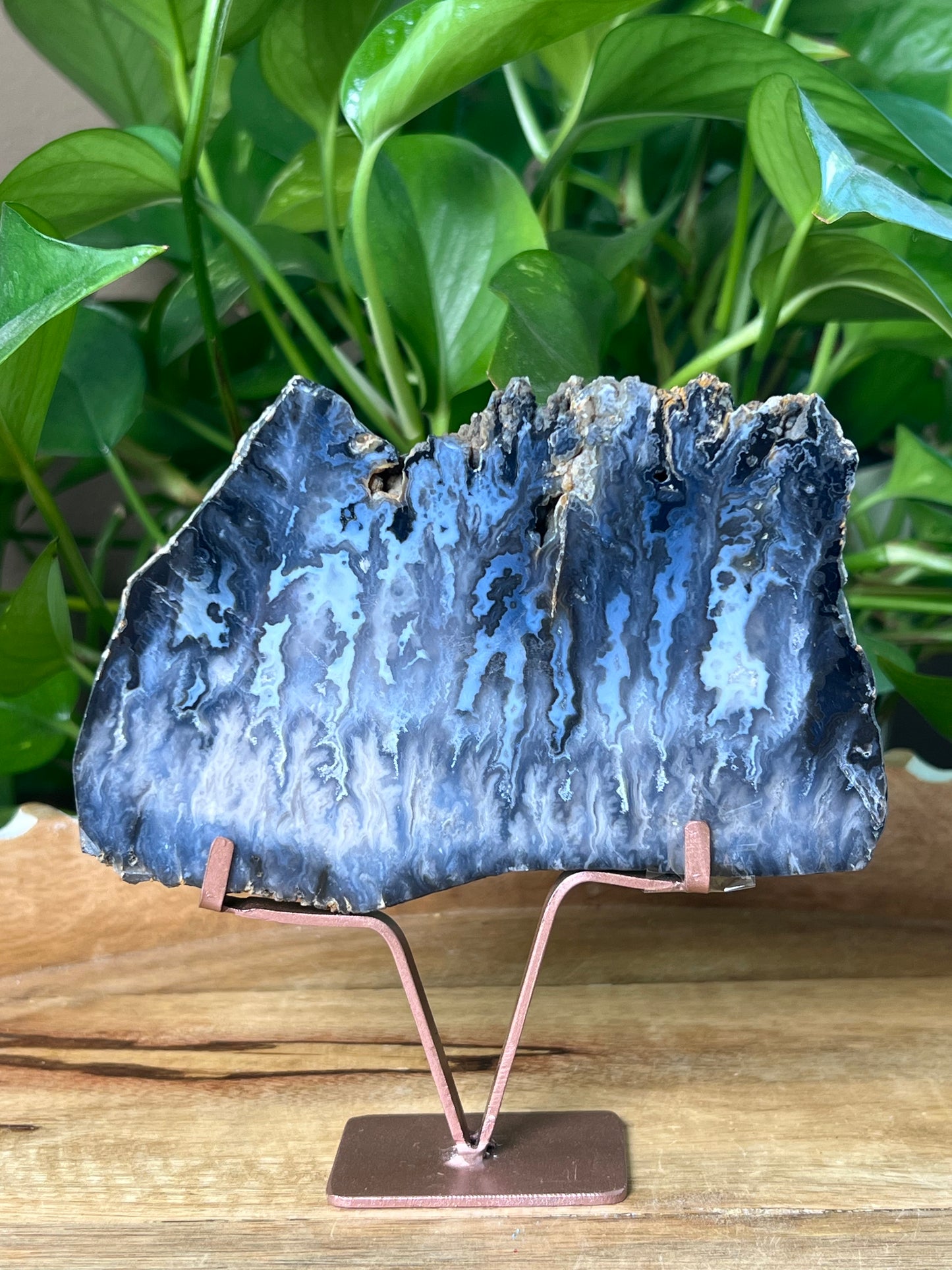 Blue Plume Agate Slab