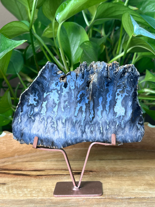 Blue Plume Agate Slab