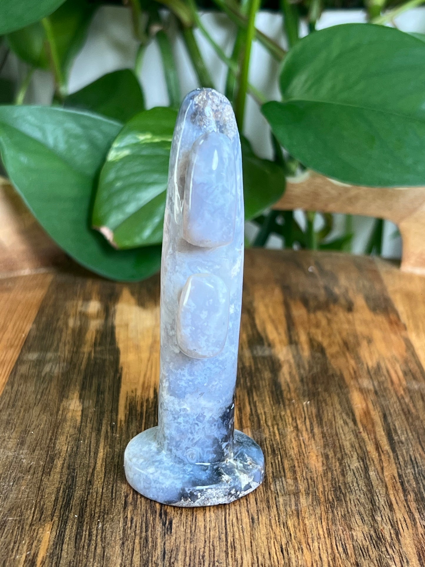 Blue Plume Agate Cactus: CC