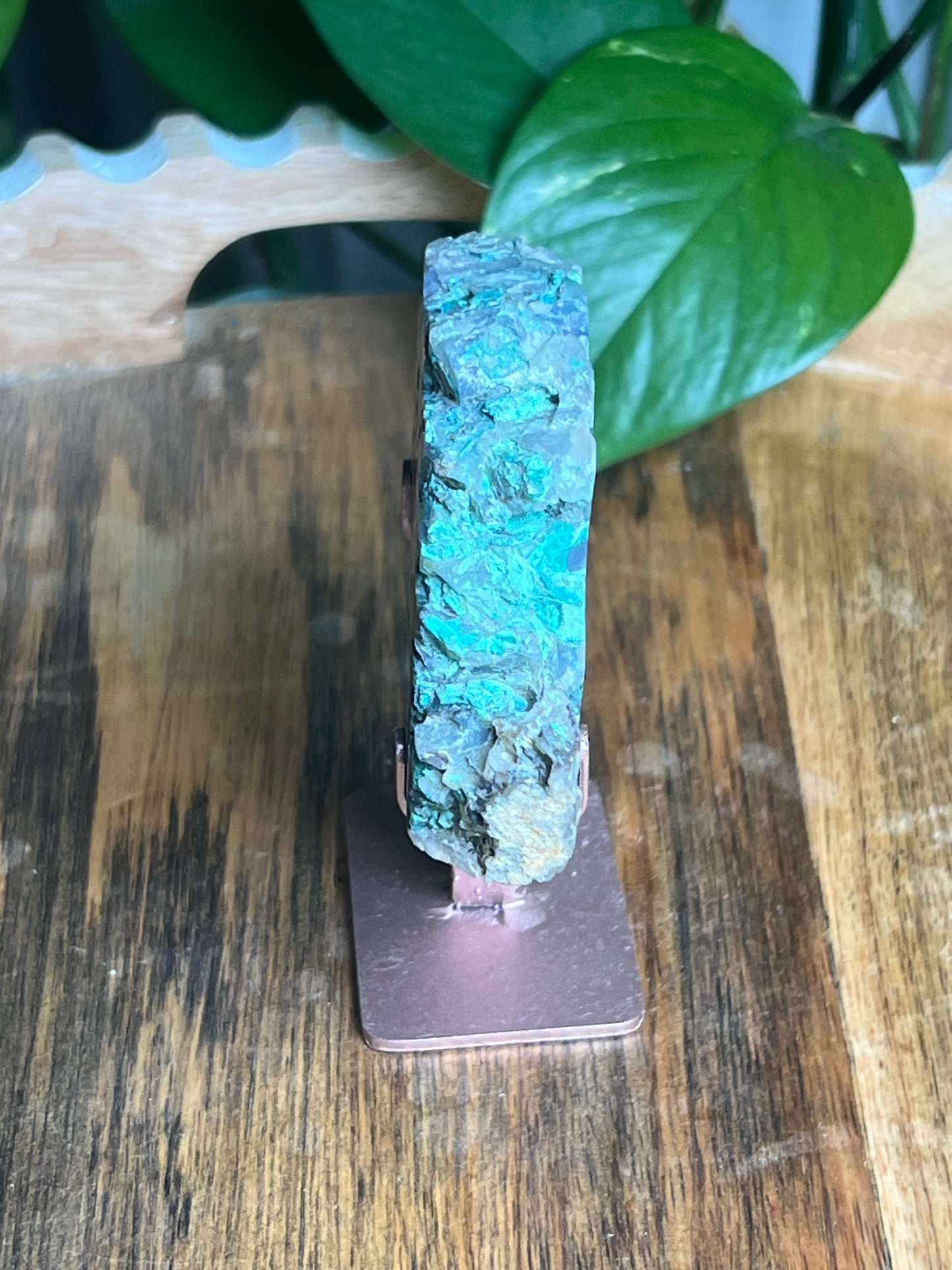 Copper In Malachite Chrysocolla and Chalcedony Slab: K