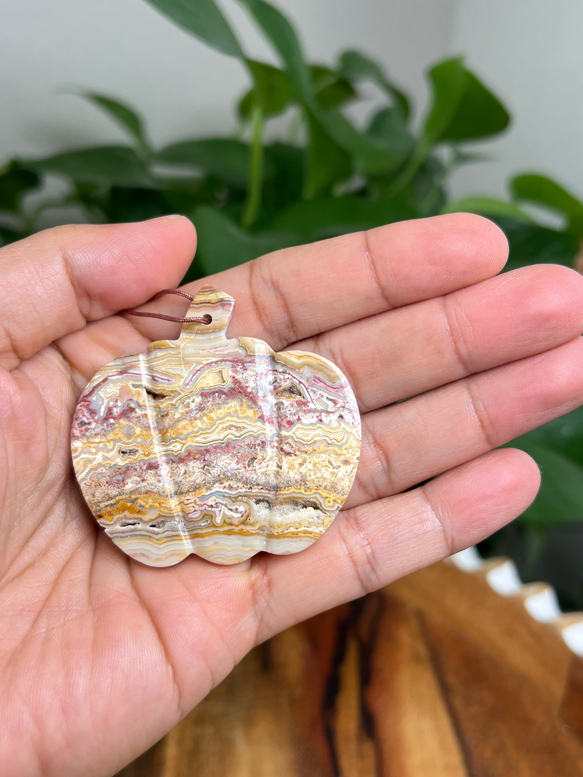 Crazy Lace Agate Ornament Pumpkin: PM