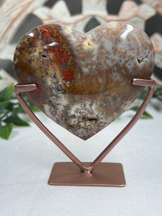 Scenic Moss Agate Heart
