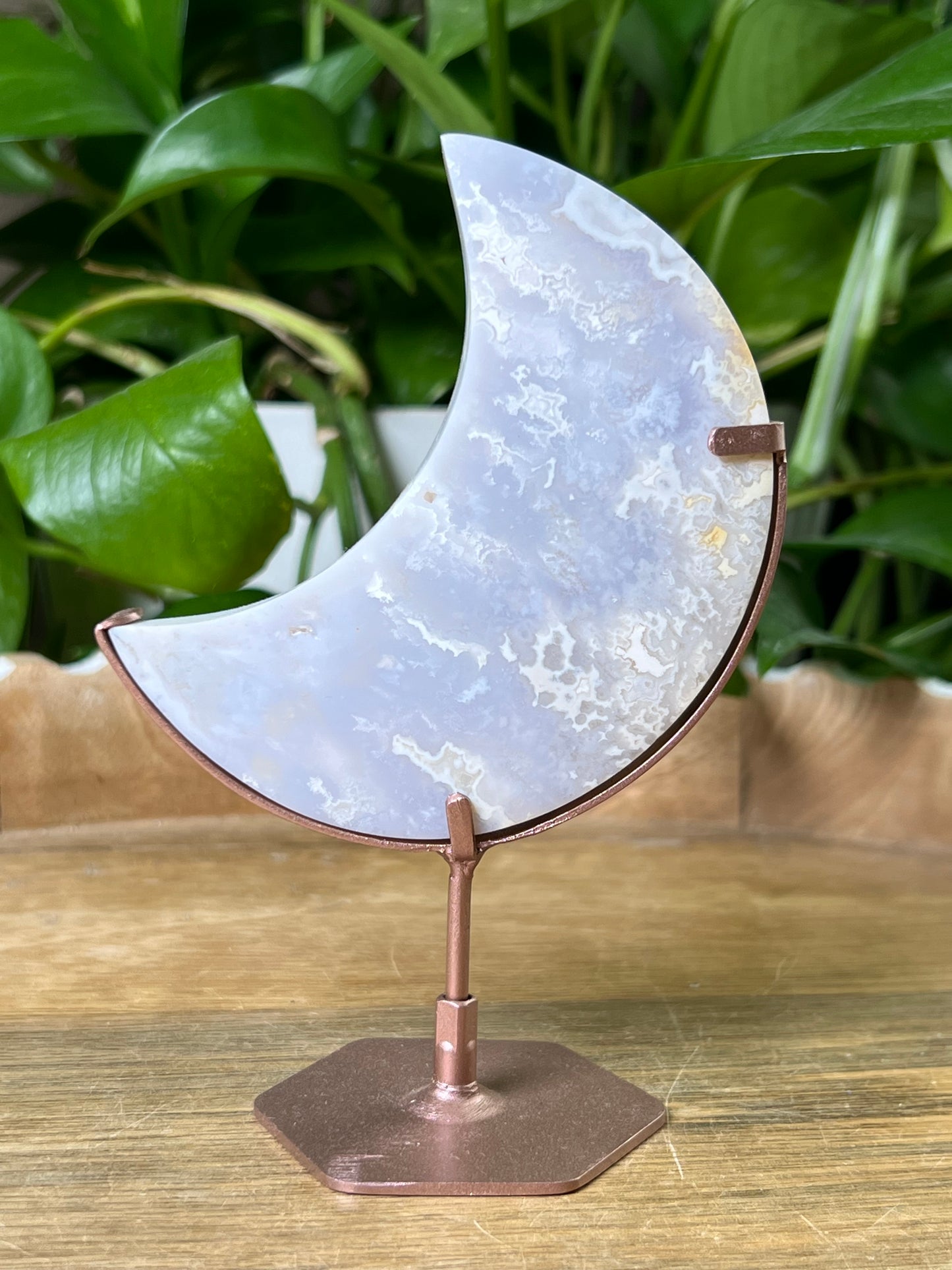 Winter Plume Agate Moon