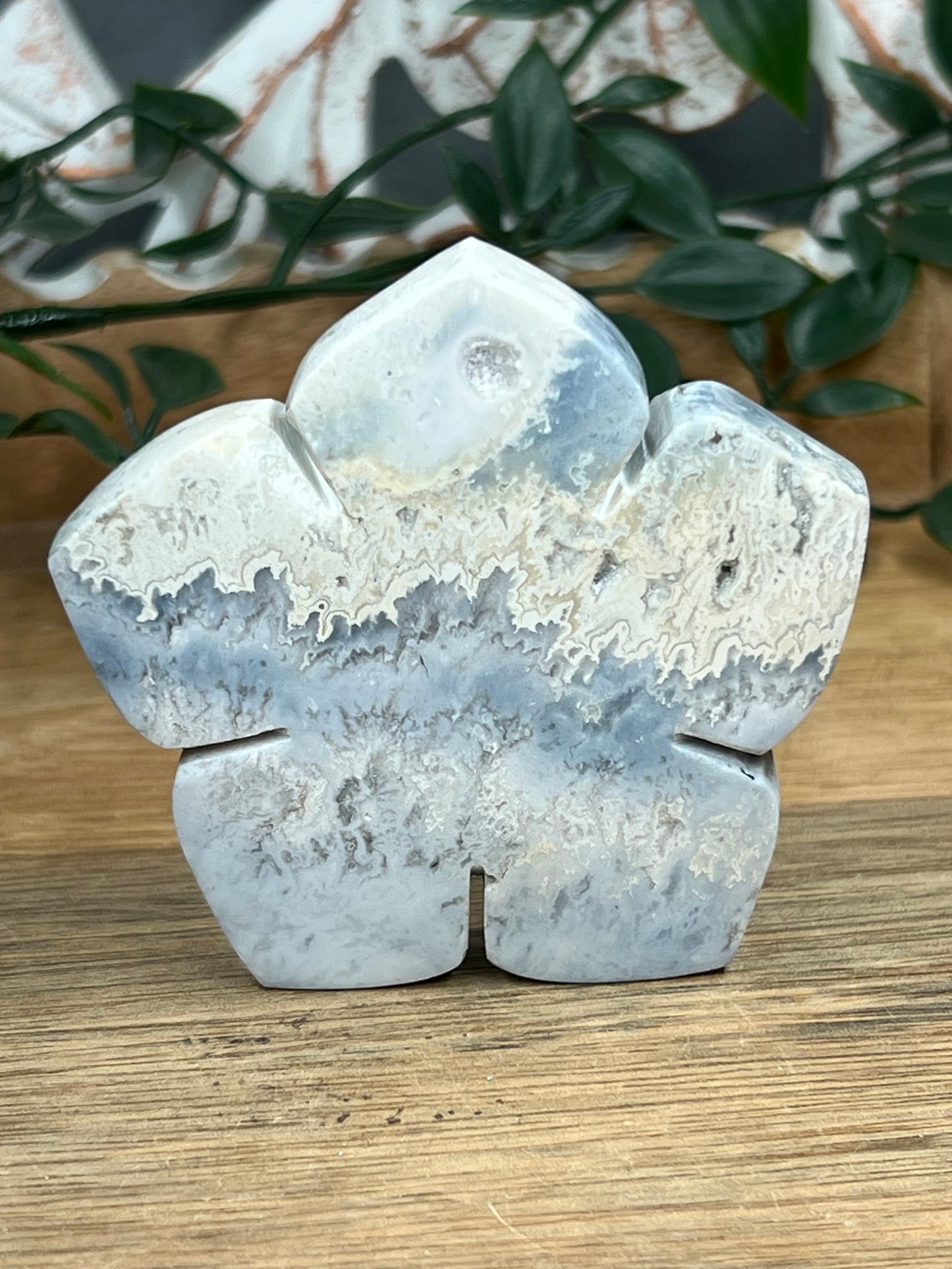 Blue Plume Agate Flower