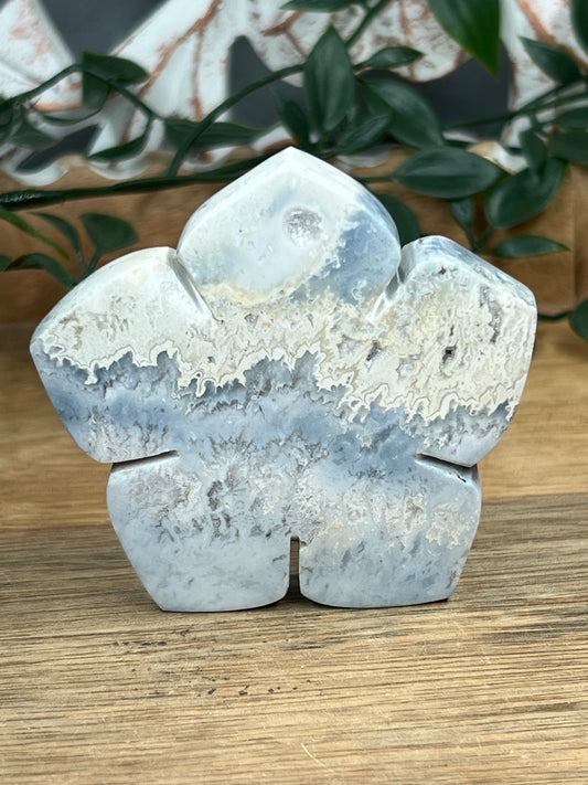 Blue Plume Agate Flower