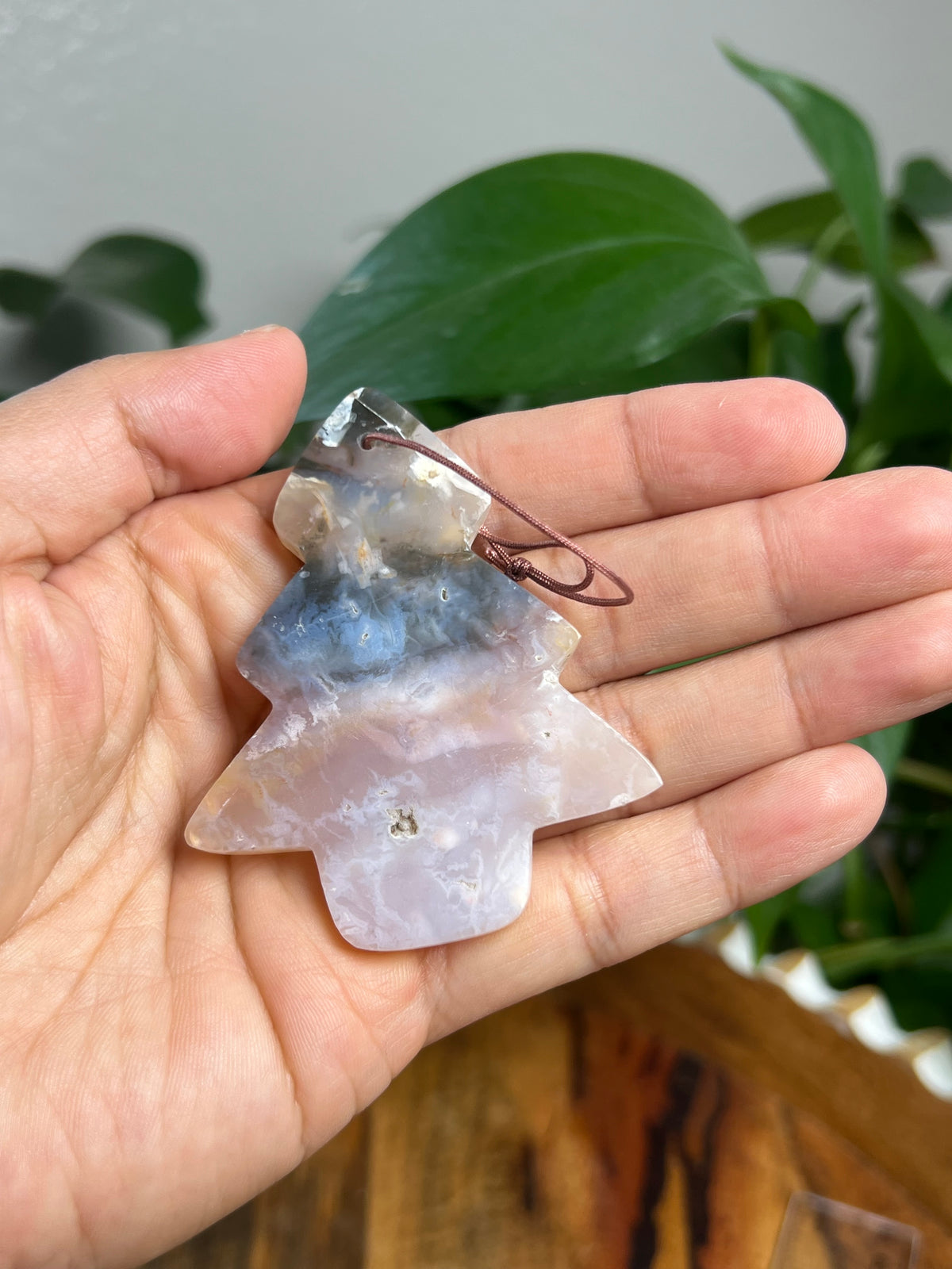Rainbow Plume Agate Ornament Tree:  AU