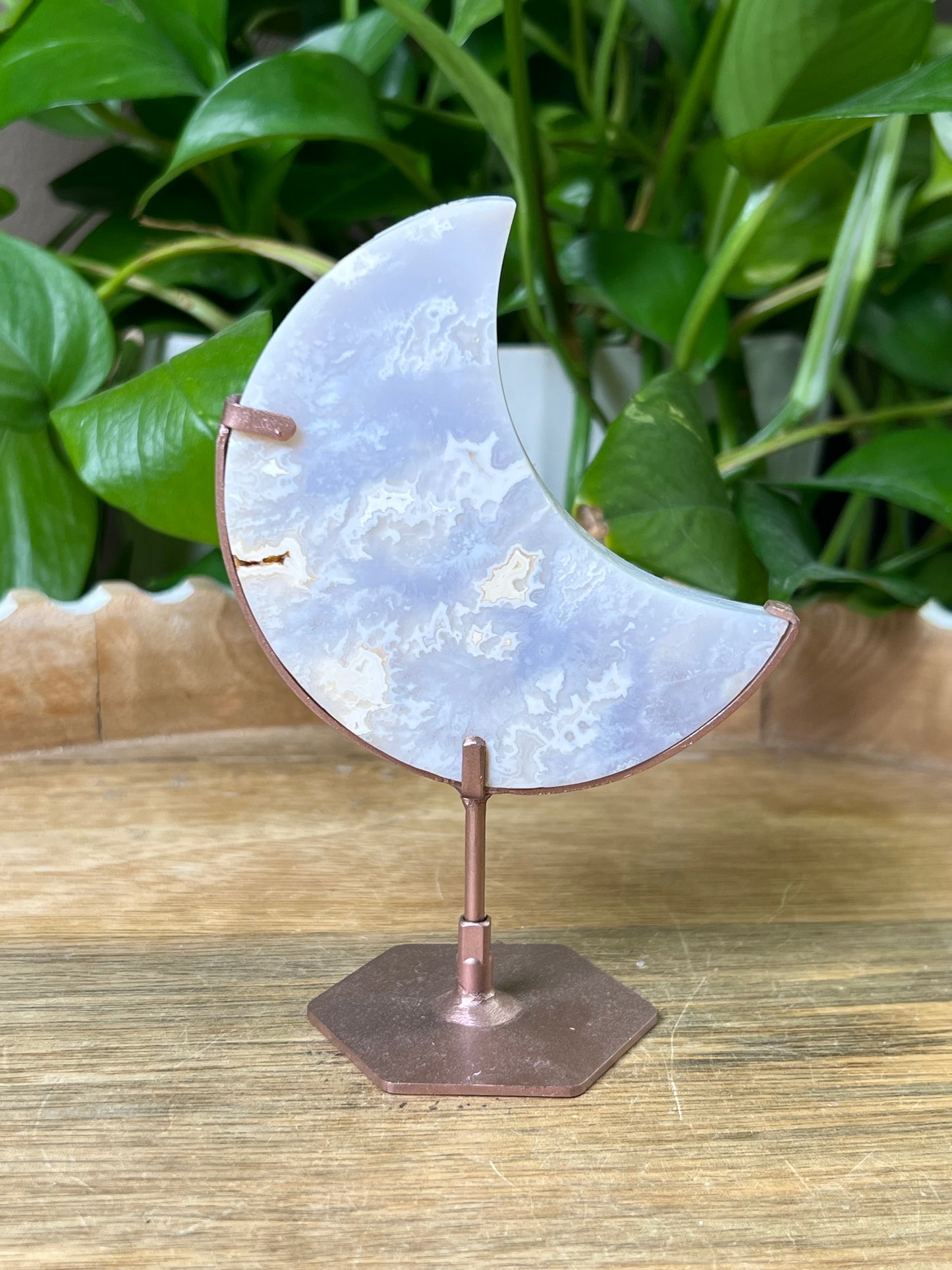 Winter Plume Agate Moon