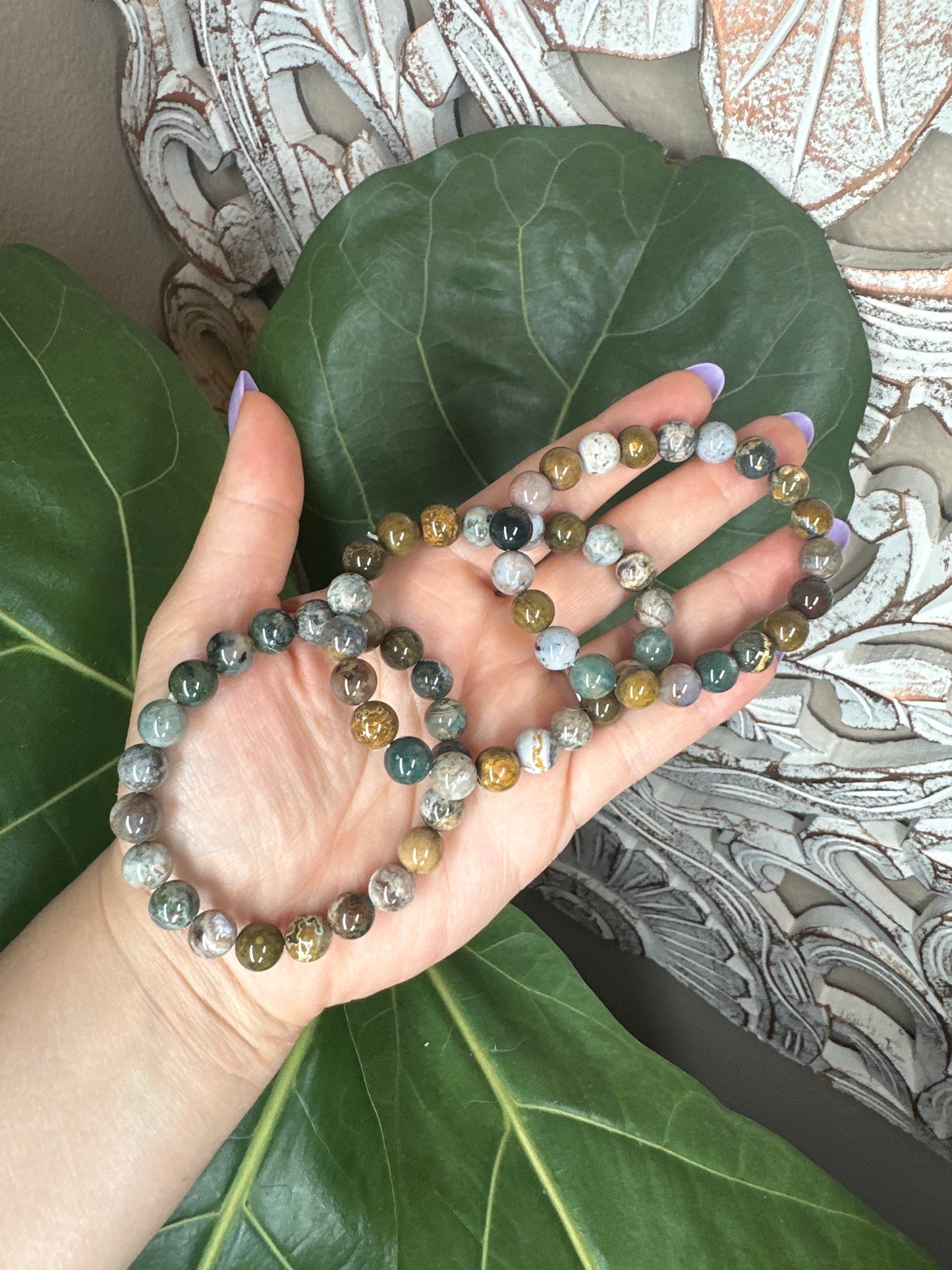 Sea Jasper Beaded Bracelet (8mm)