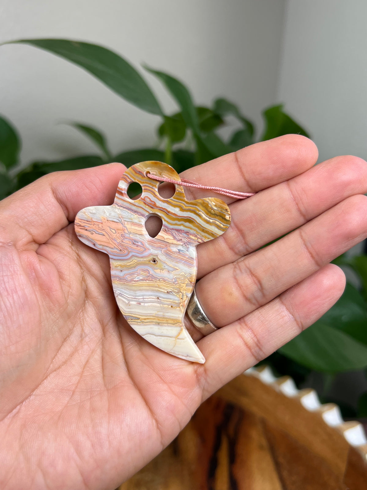 Crazy Lace Agate Ornament Ghost: BR