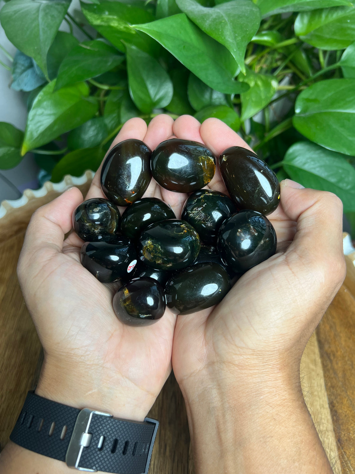Blue Amber Tumbles