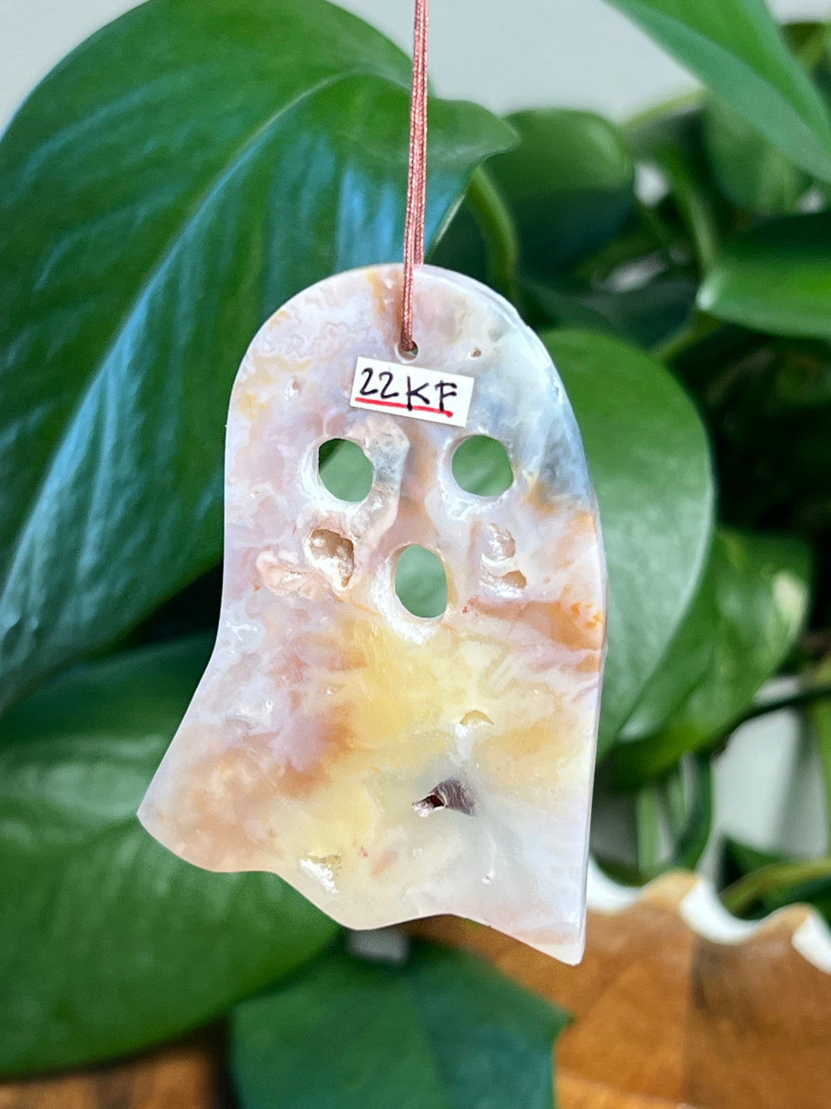 Rainbow Plume Agate Ghost Ornaments
