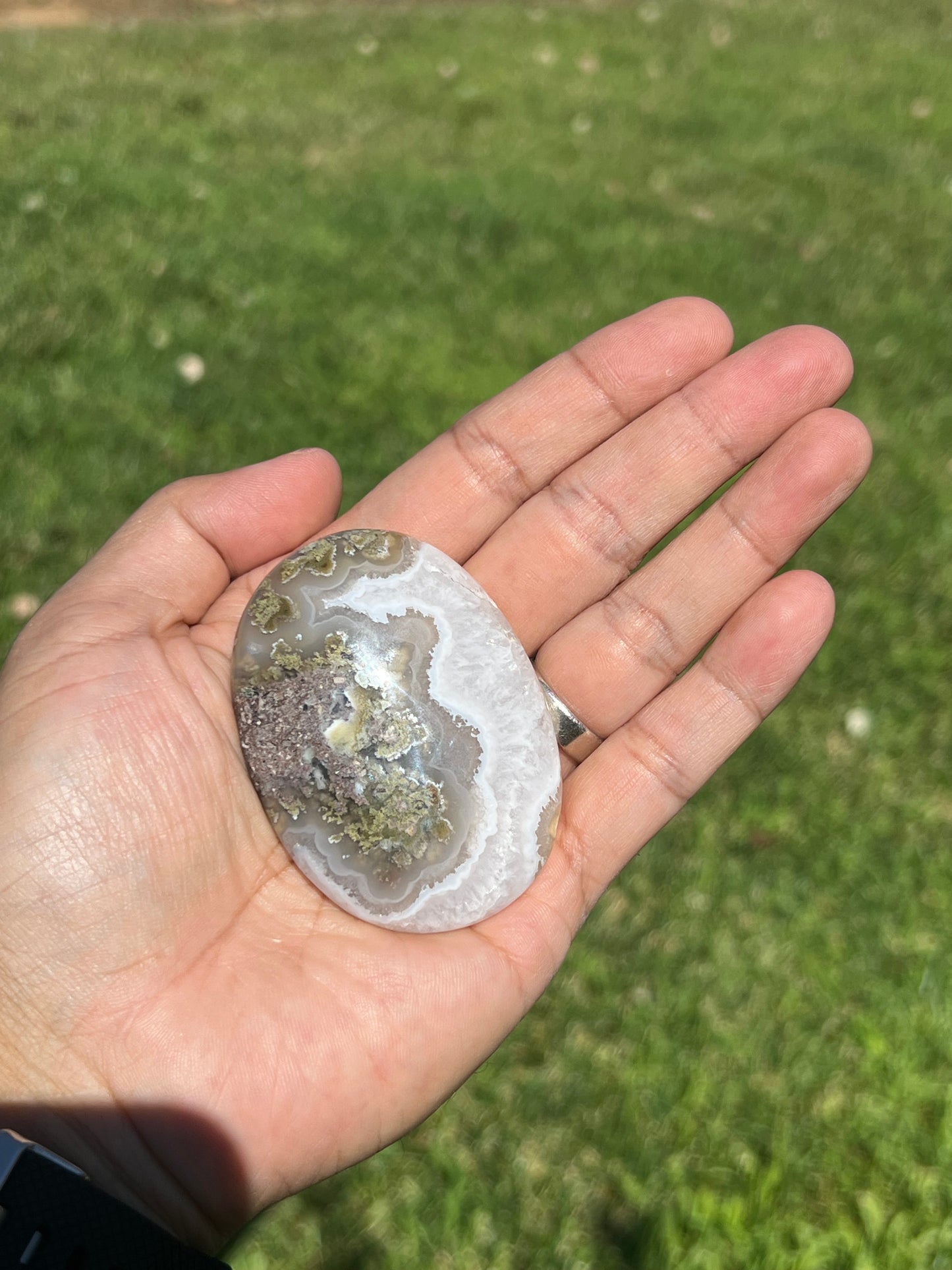 Scenic Moss Agate Palmstone KB