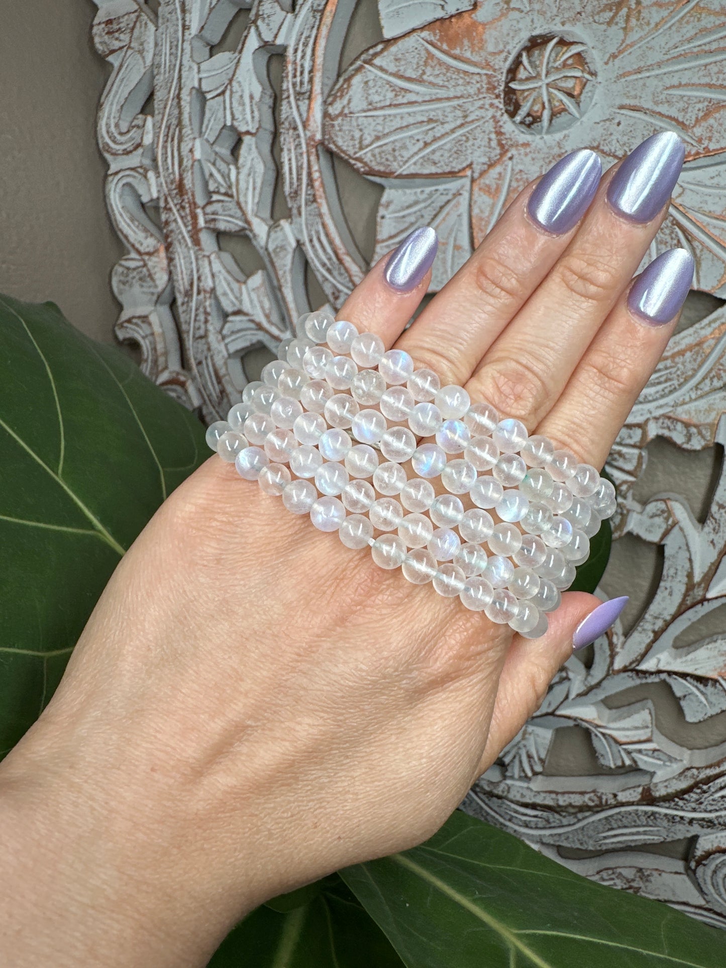 Moonstone Beaded Bracelet (6mm)