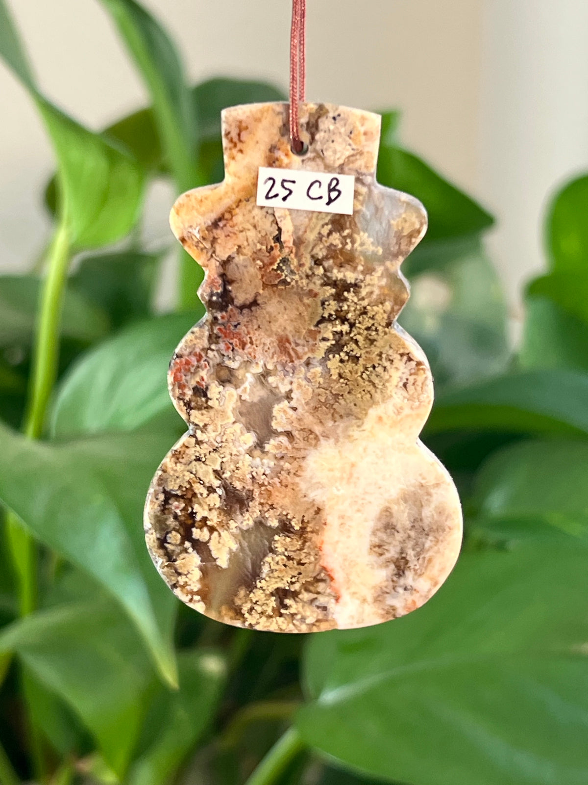 Scenic Moss Agate Snowman Ornaments
