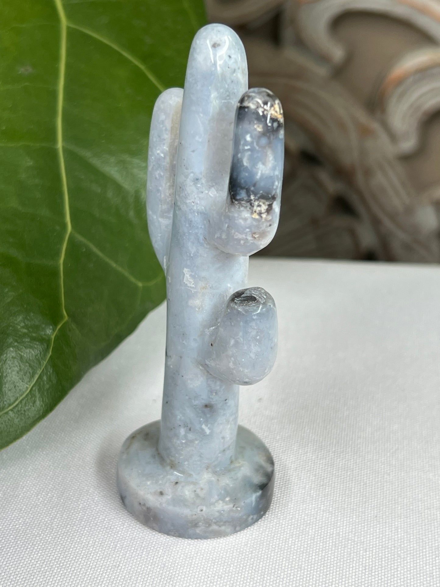 Blue Plume Agate Cactus
