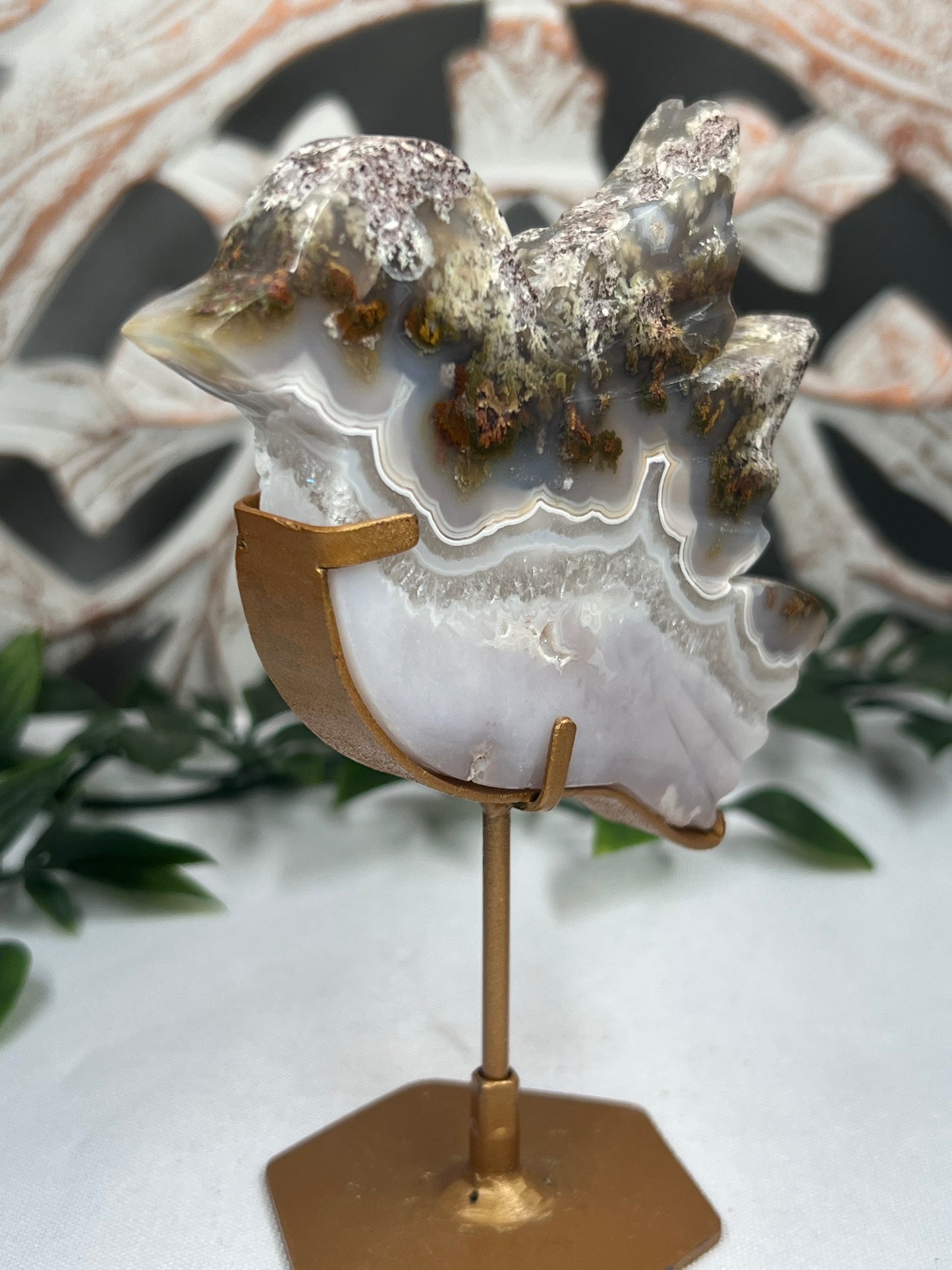 Scenic Moss Agate Bird