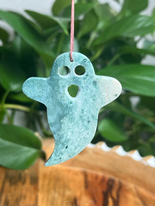Blue Green Jasper Ornament Ghost: VE
