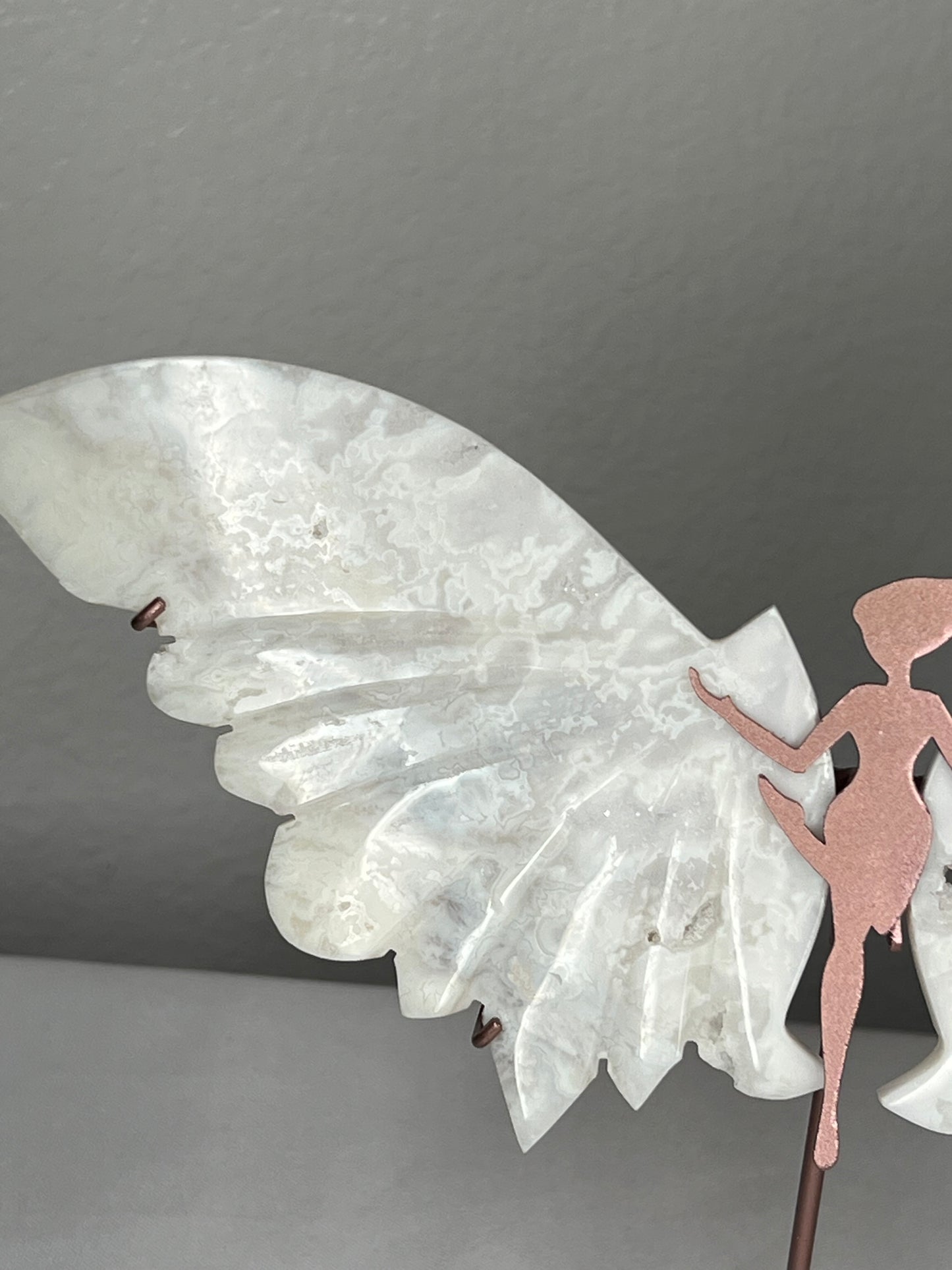 White Plume Agate Fairy Wings