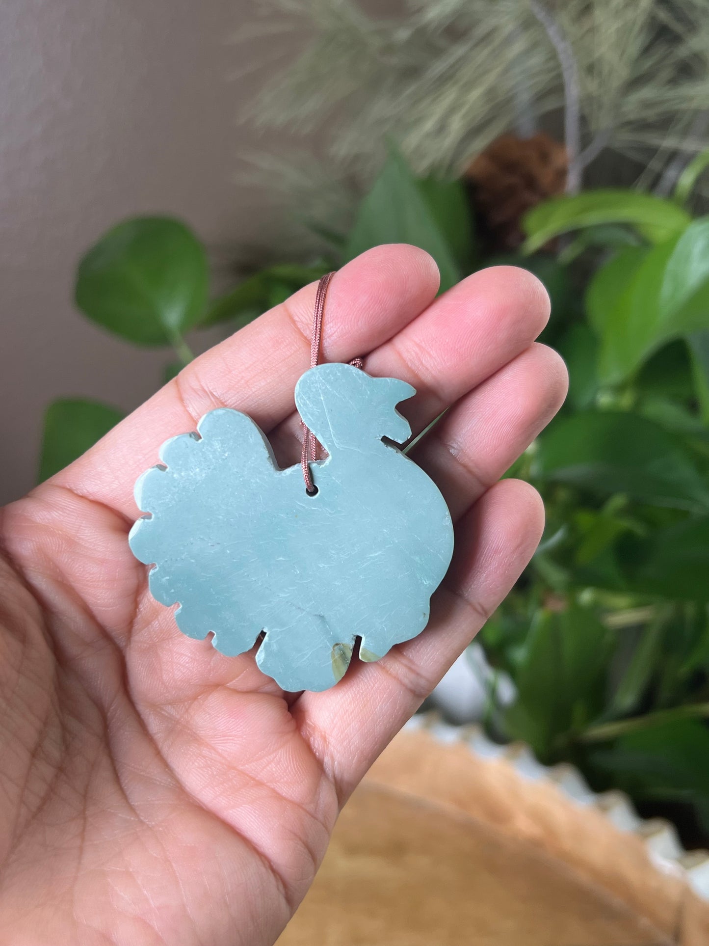 Blue Green Jasper Turkey Ornament