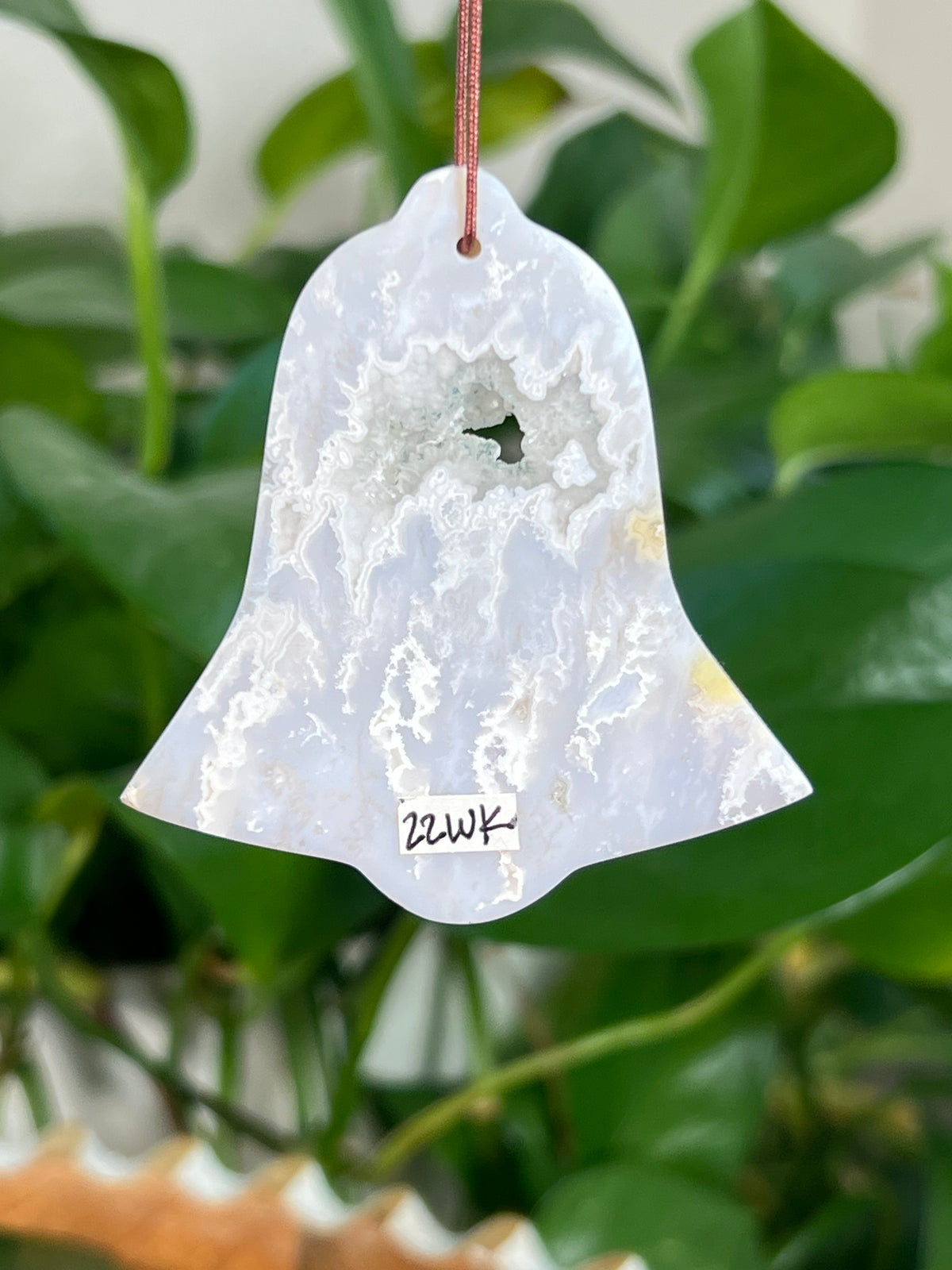 Winter Plume Agate Bell Ornaments