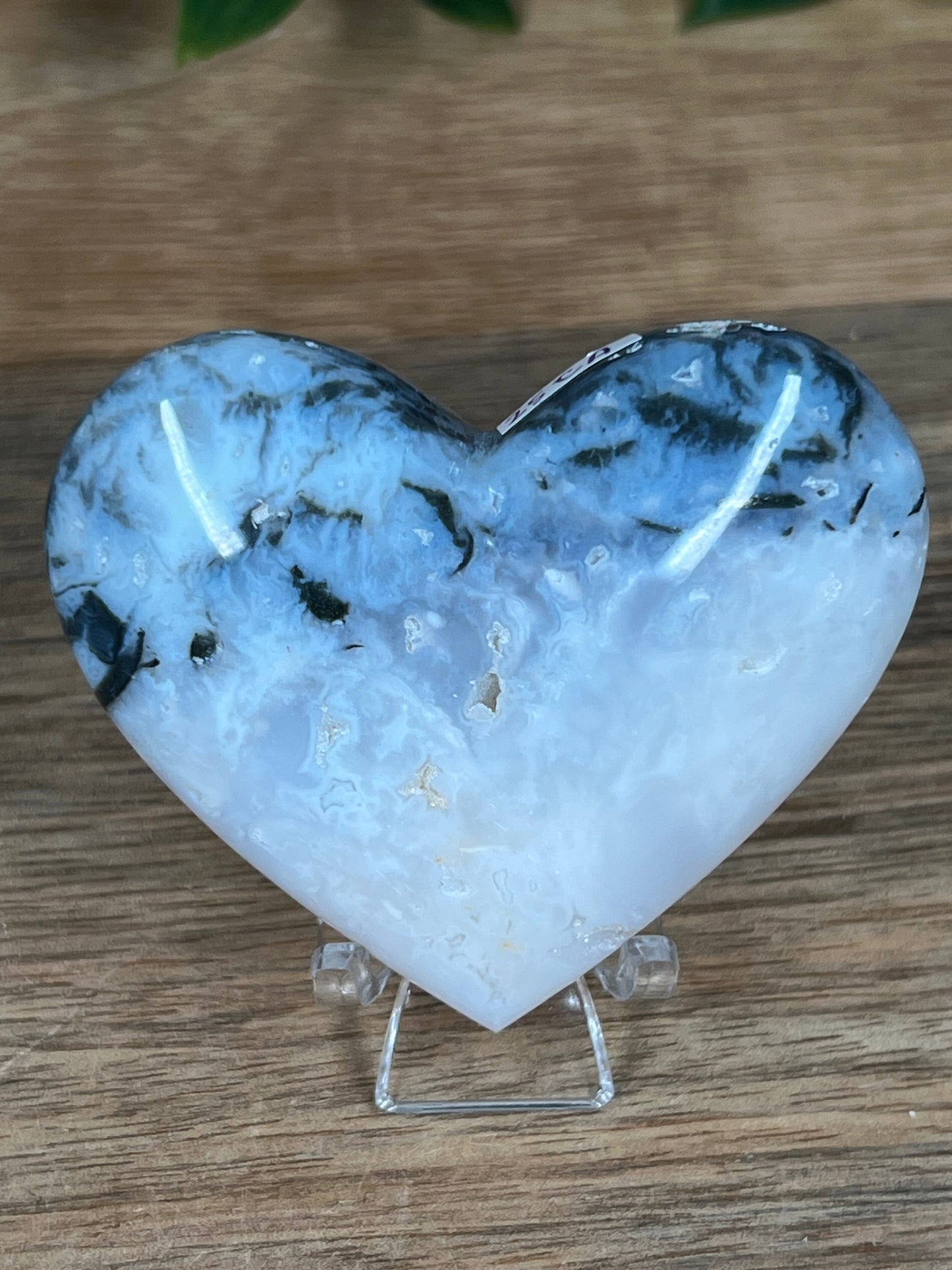 Rainbow Plume Agate Heart