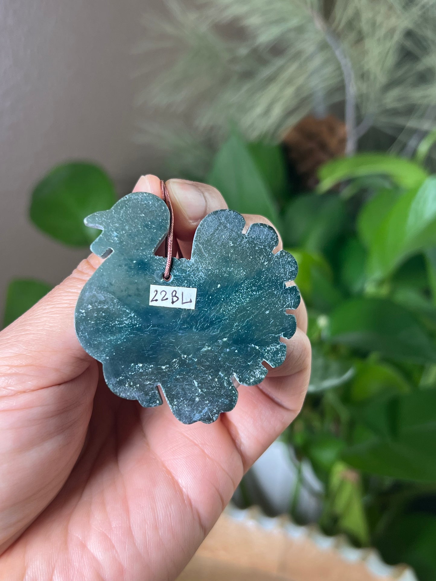Blue Green Jasper Turkey Ornament